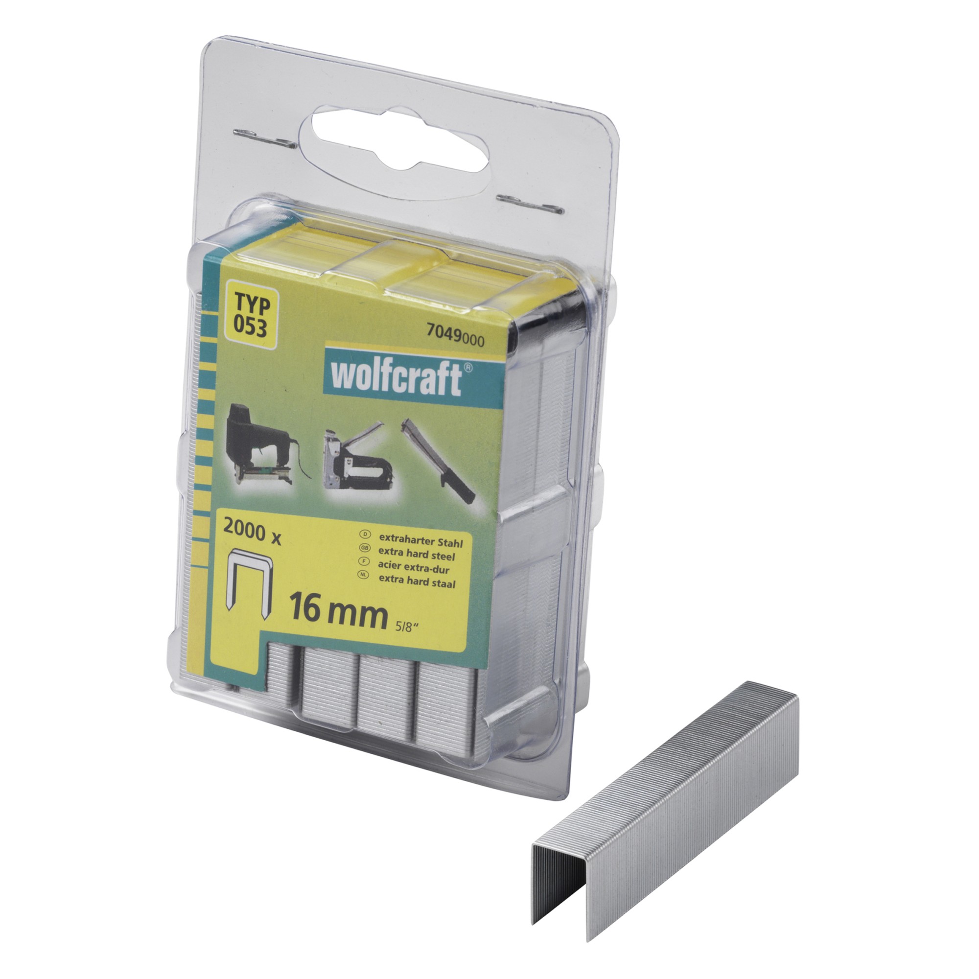 2000 grapas de lomo ancho extra duro de tipo 053, 16 mm