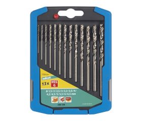1 broca para metal HSS rect., 13 piezas, Ø 1,5-6,5