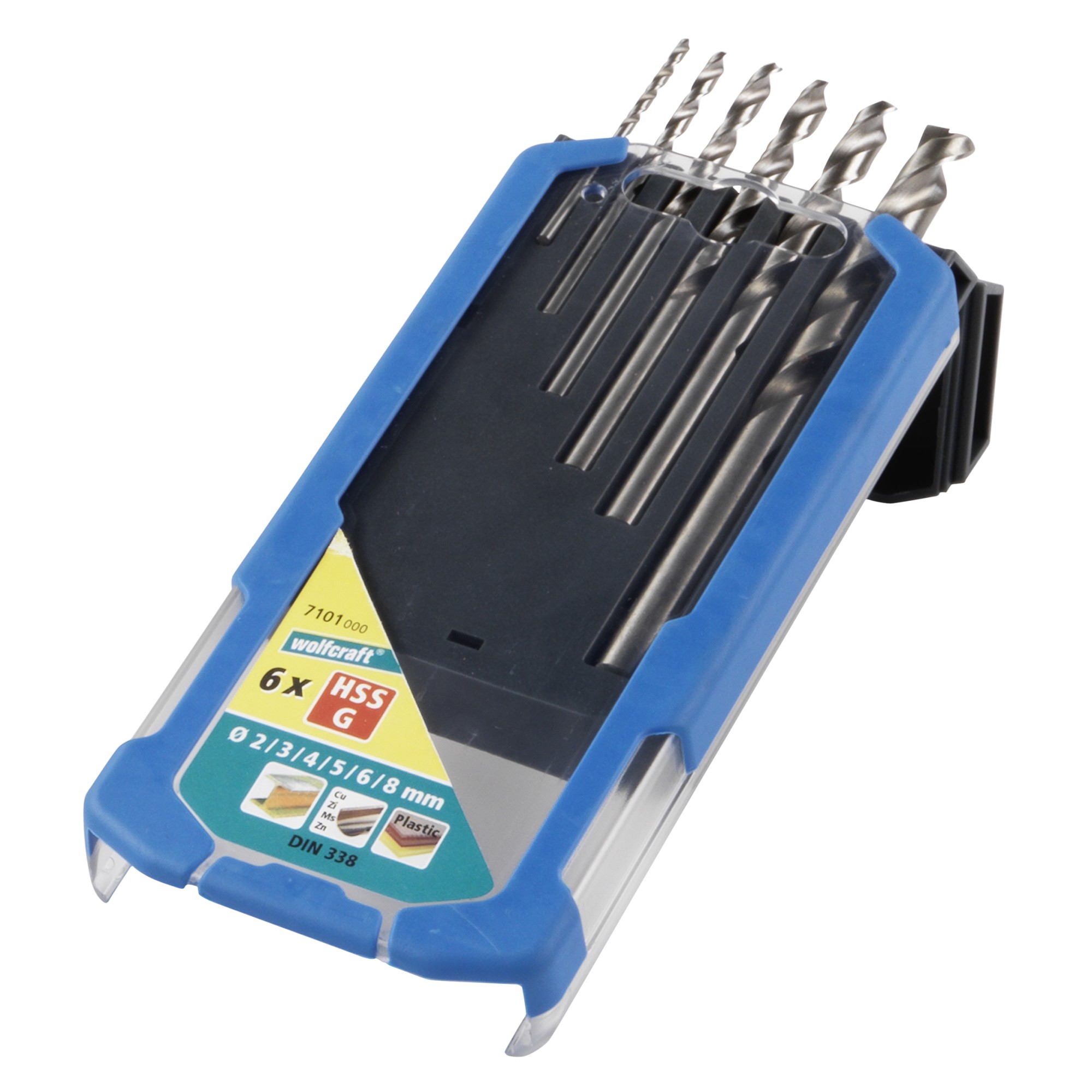 1 broca para metal HSS rect., 6 piezas, Ø 2-8 mm