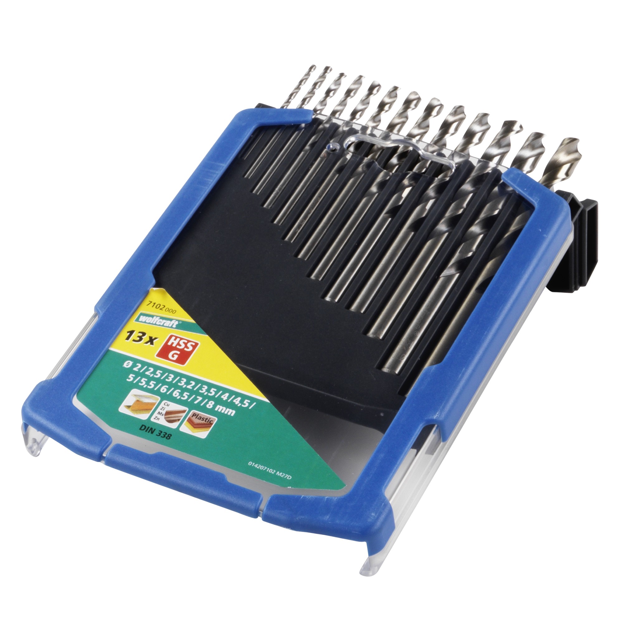 1 broca para metal HSS rect., 13 piezas, Ø 2-8 mm