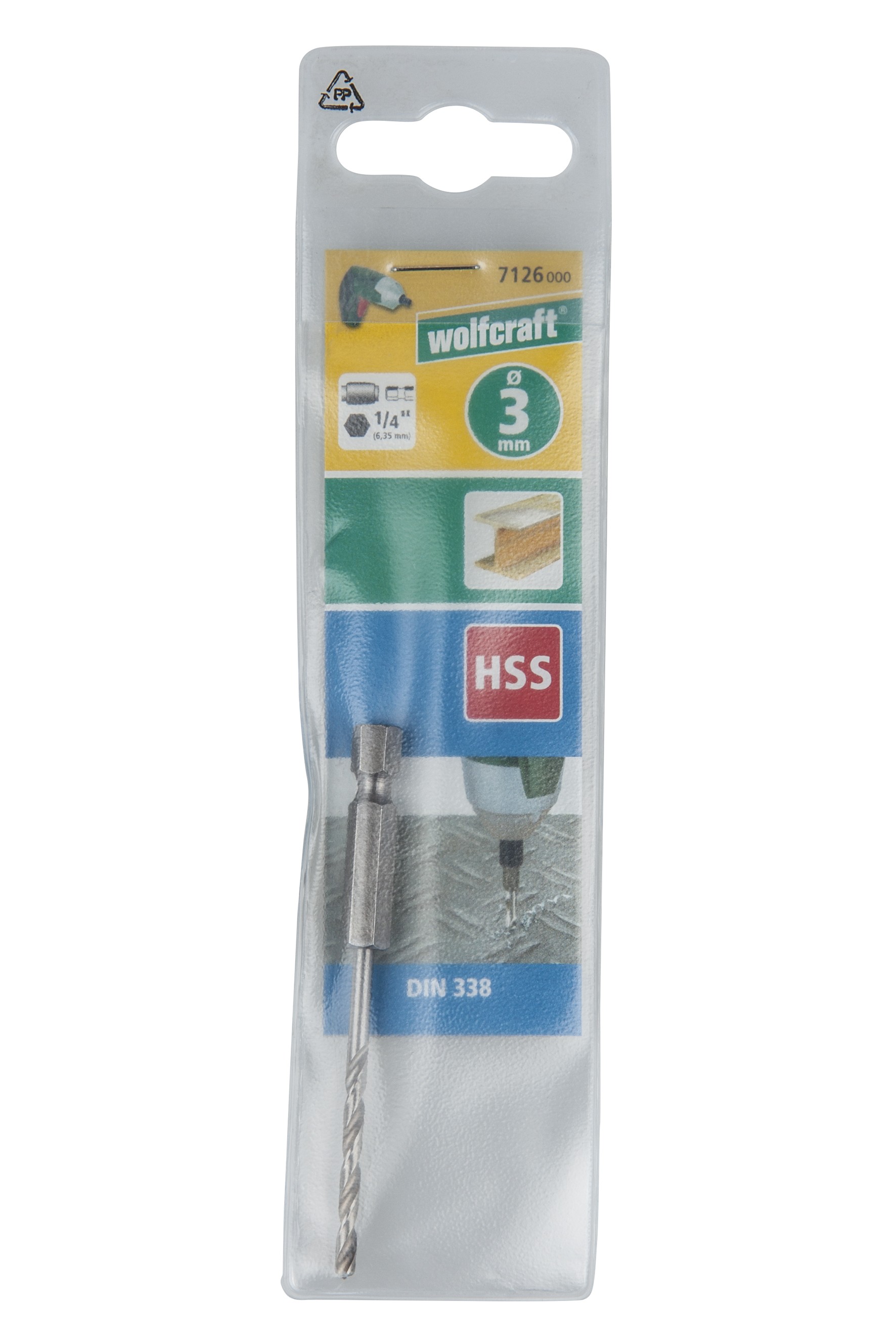 1 broca para metal HSS rect., vást. hexagonal, Ø 3,0 x 47 mm