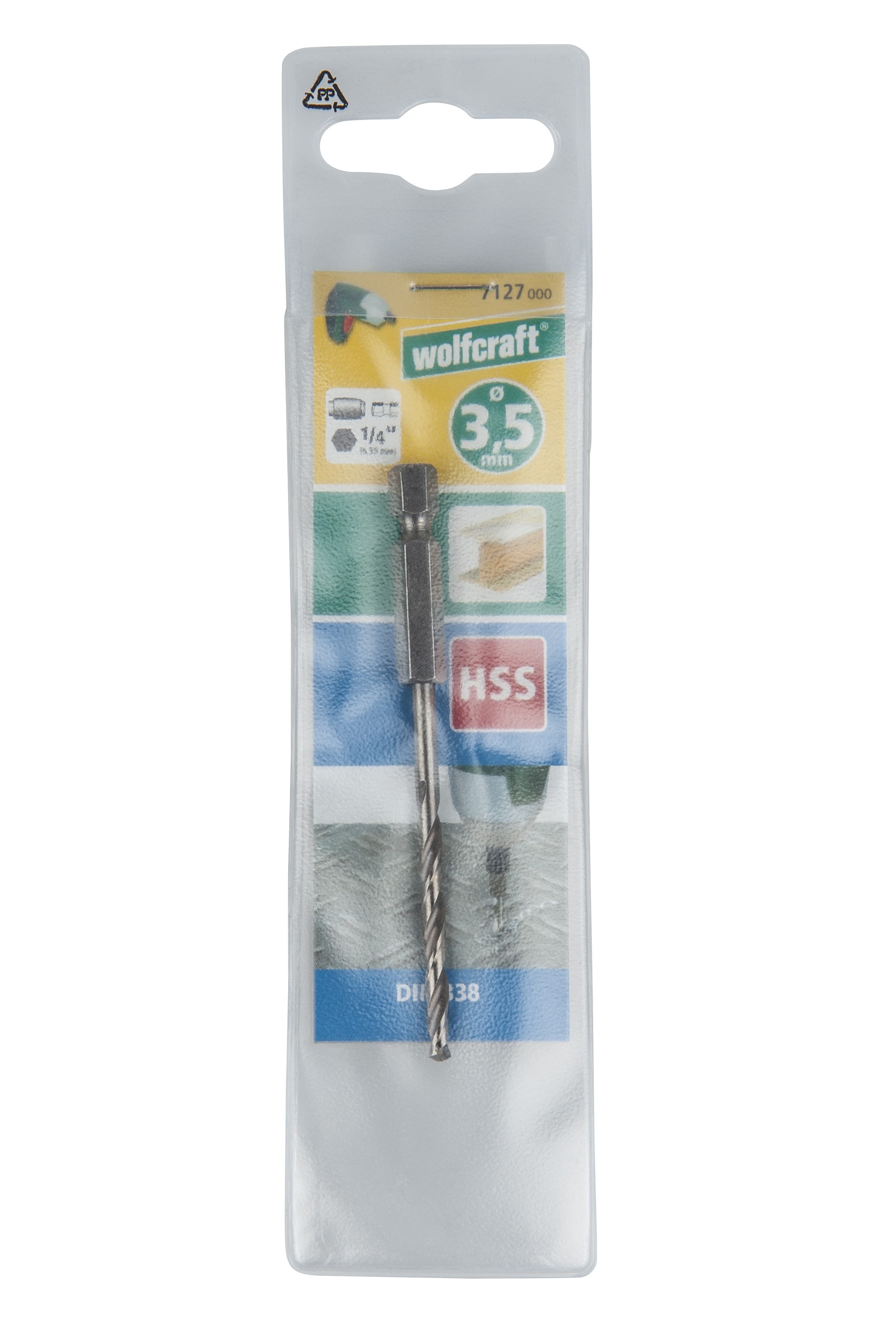 1 broca para metal HSS rect., vást. hexagonal, Ø 3,5 x 83 mm