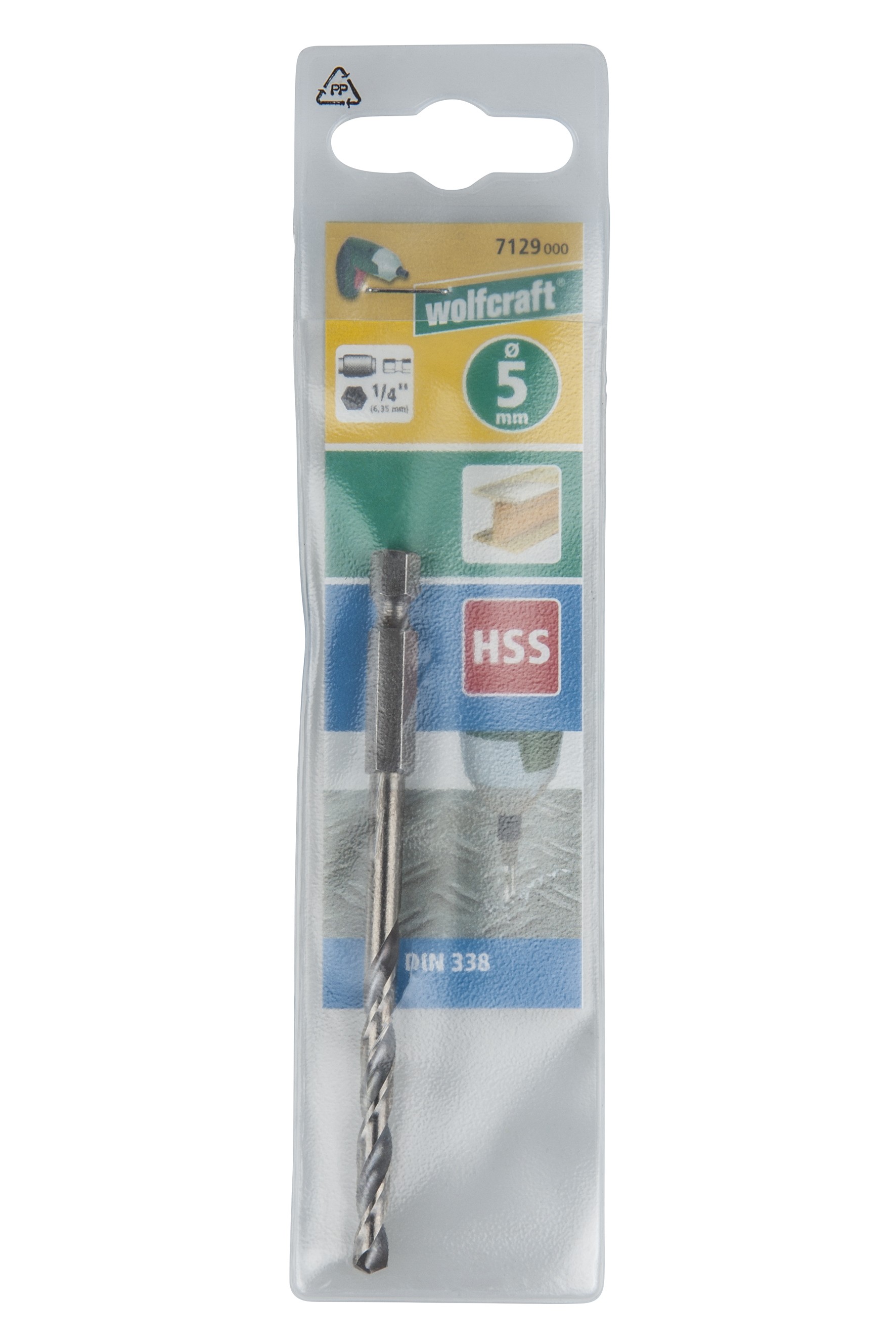 1 broca para metal HSS rect., vást. hexagonal, Ø 5,0 x 99 mm