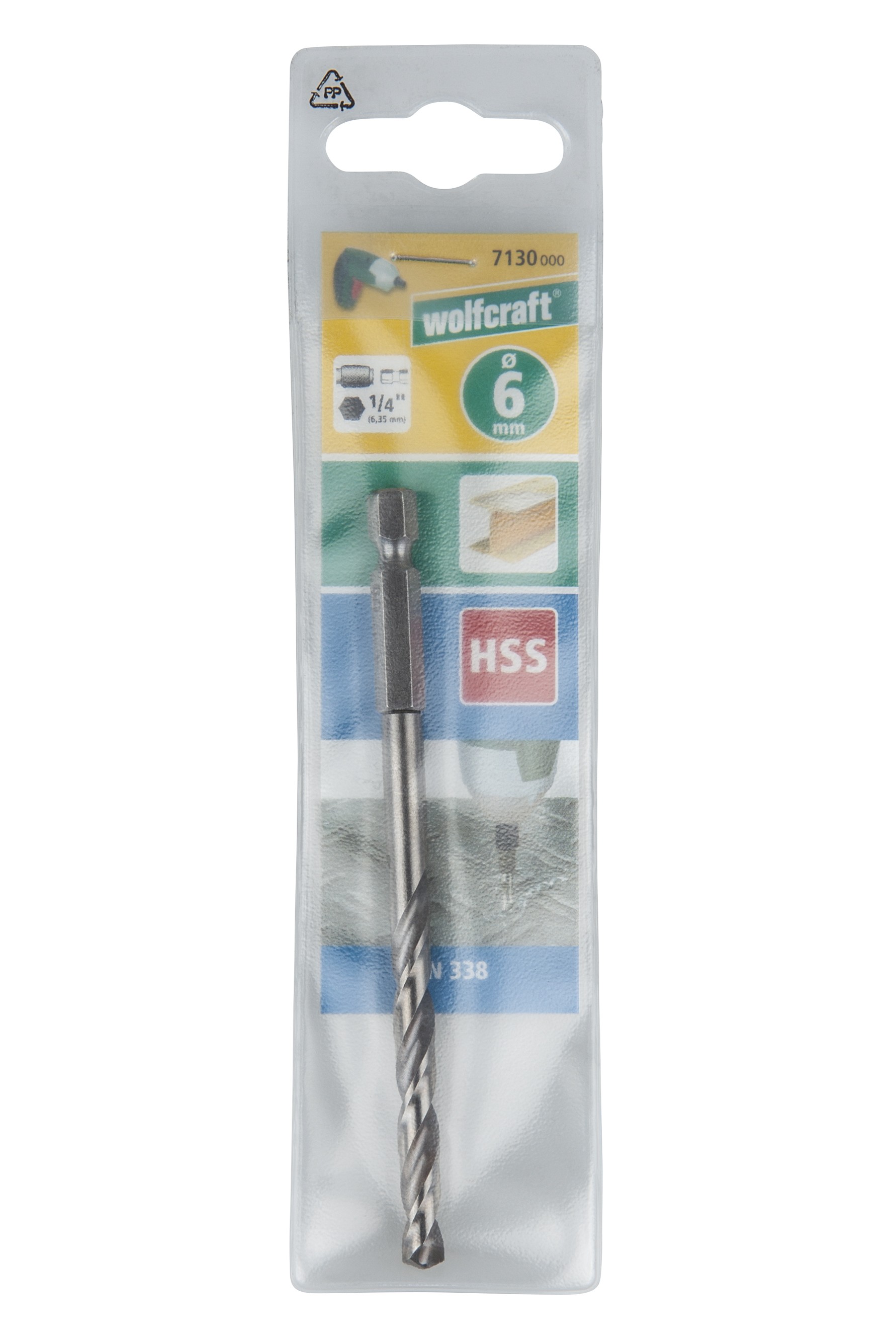 1 broca para metal HSS rect., vást. hexagonal, Ø 6,0 x 106 mm