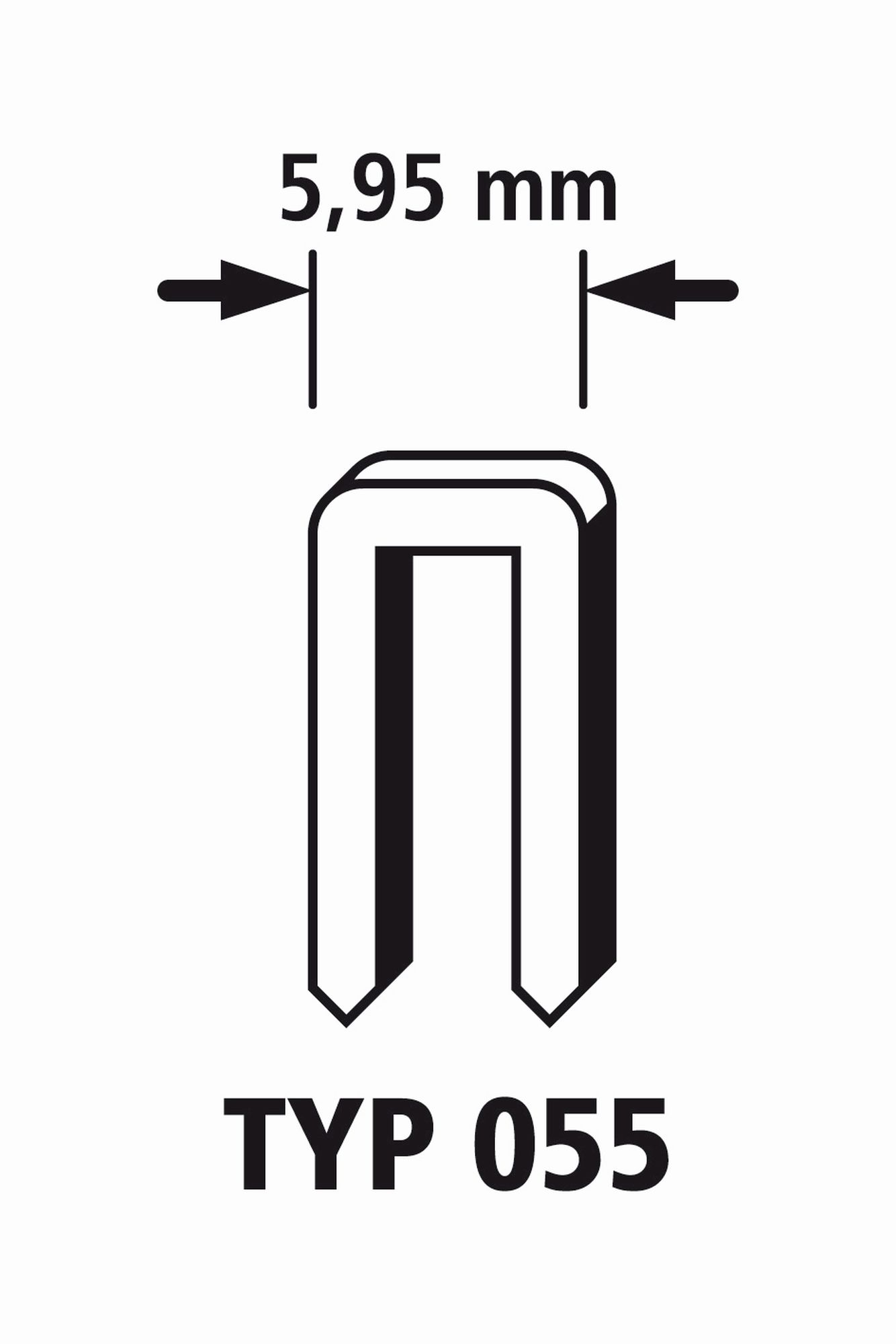 Grapas de lomo estrecho, tipo 055