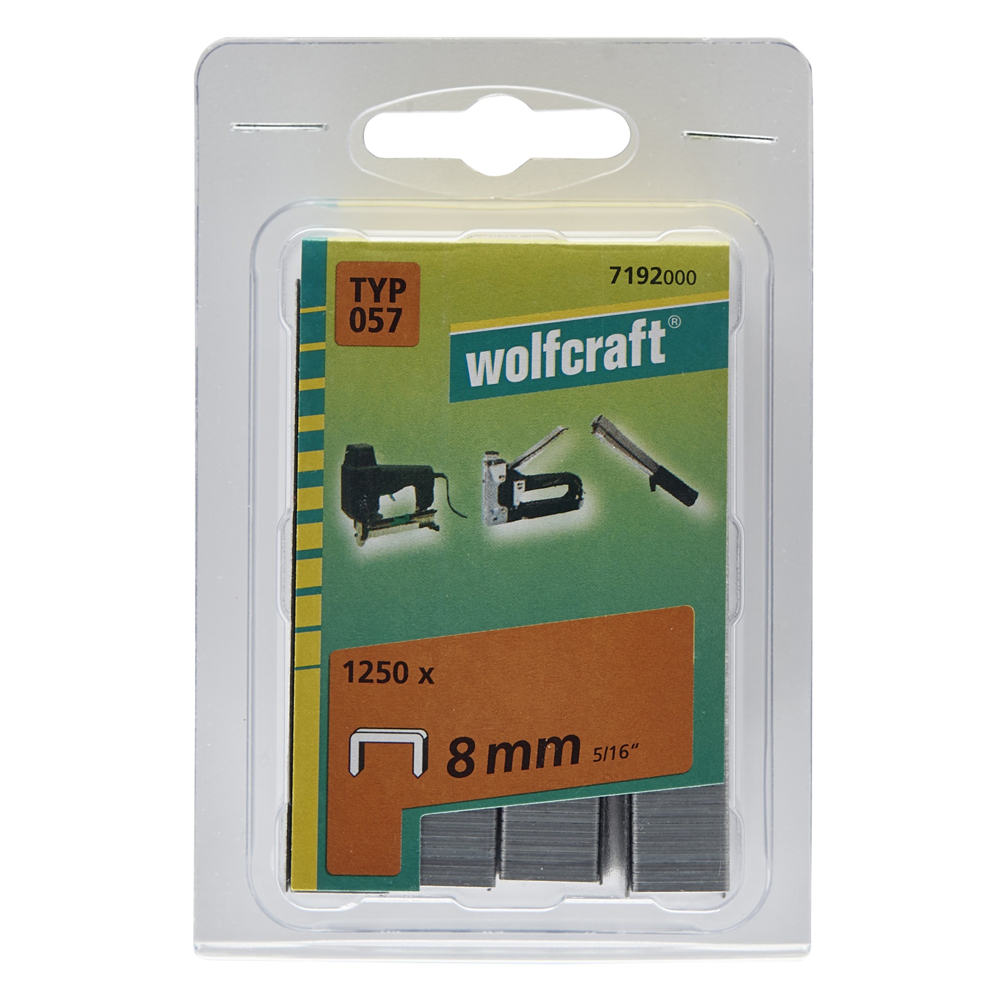 1250 grapas de lomo ancho de tipo 057, 8 mm