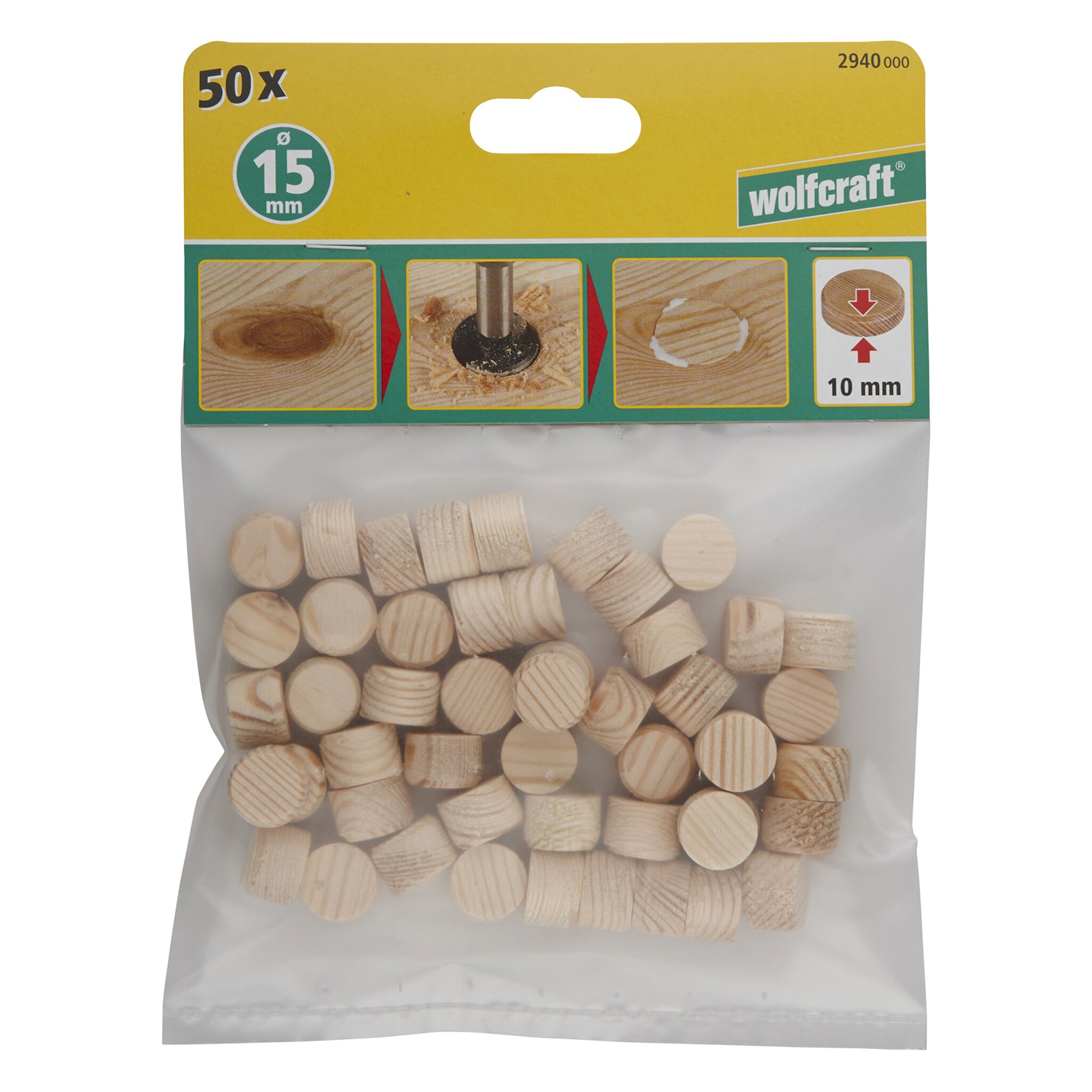 50 plaquitas cónicas de 15 mm de diámetro