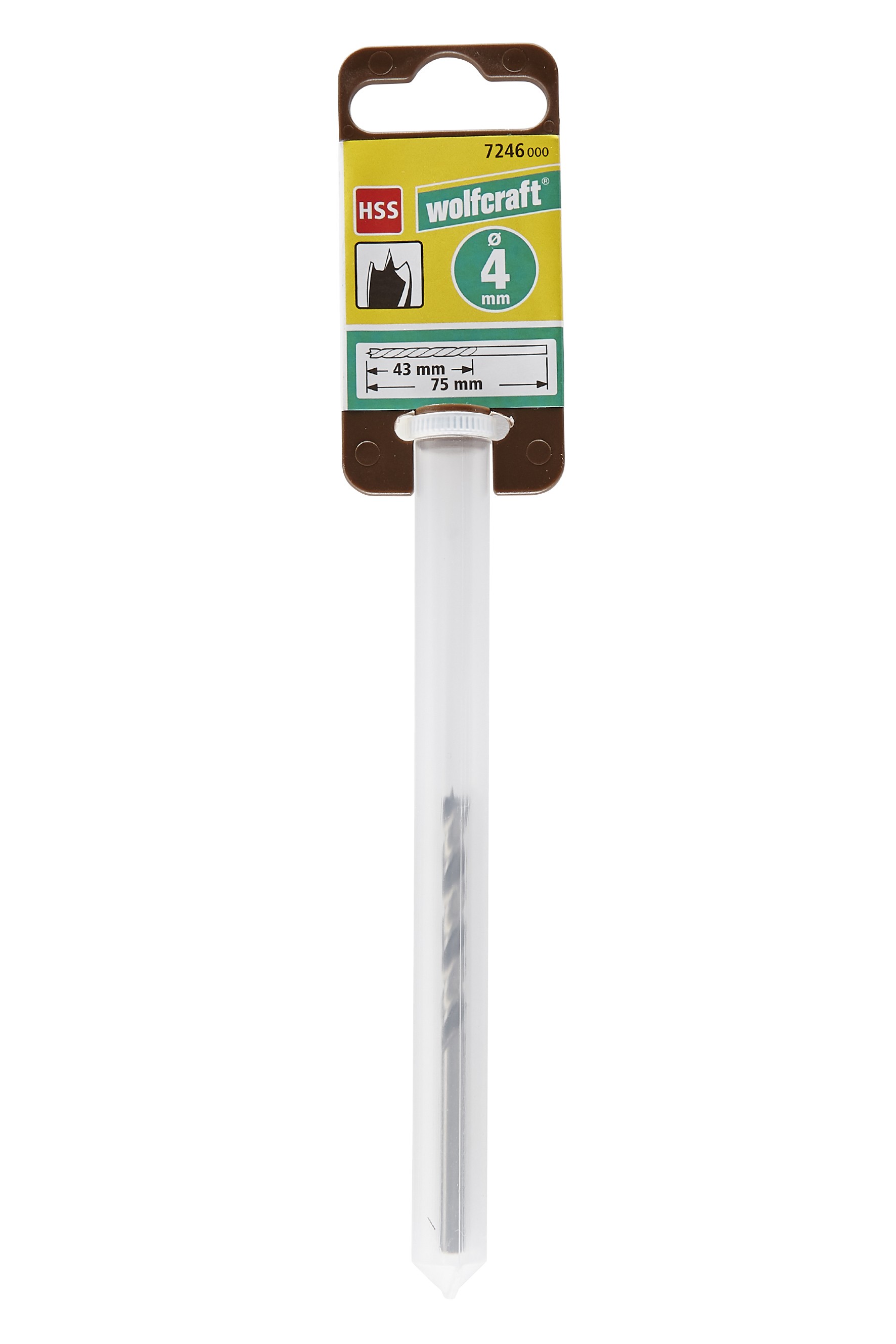 1 broca espiral para madera HSS Prof. ø4x75mm