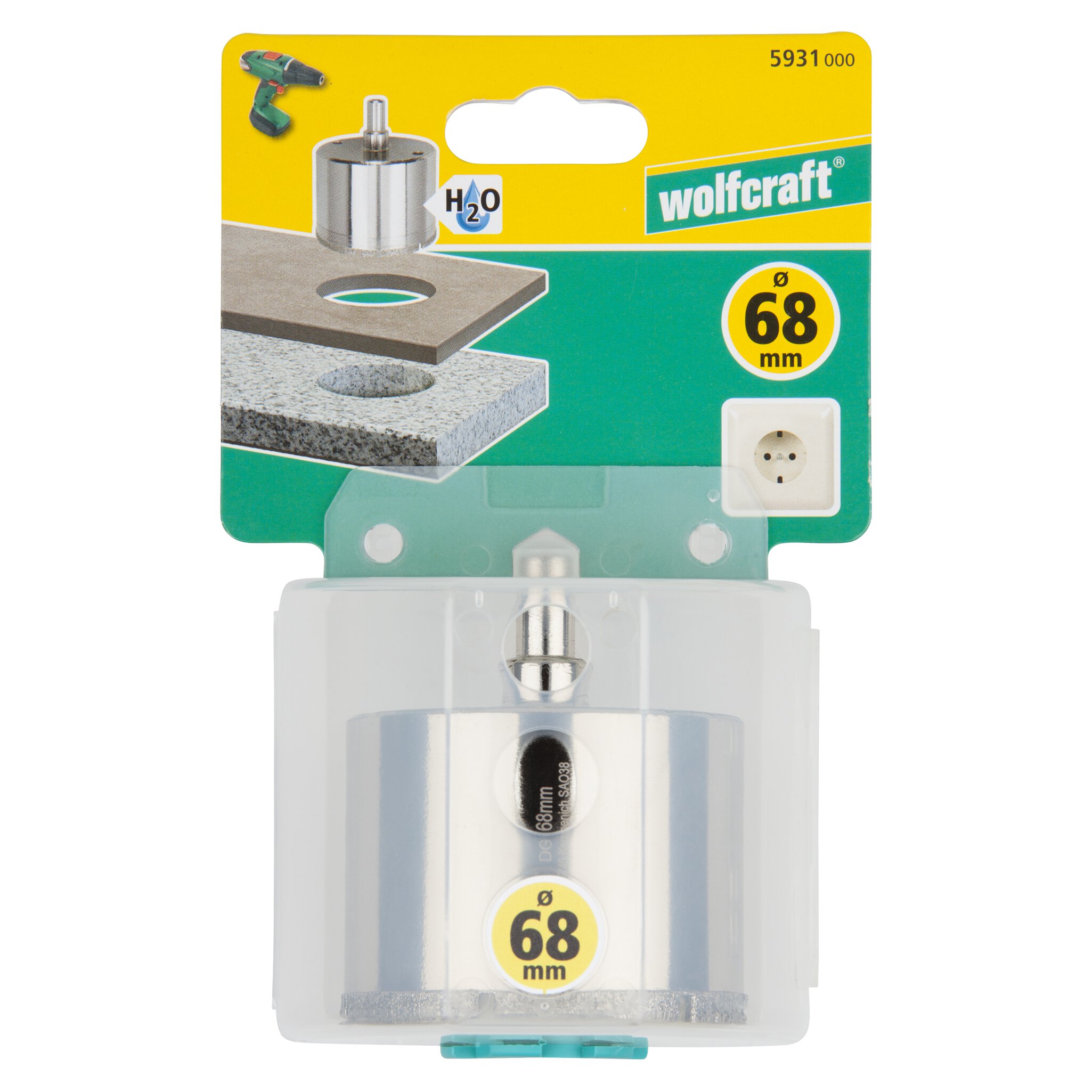 1 corona de perforación de diamante con vástago ø 68 mm