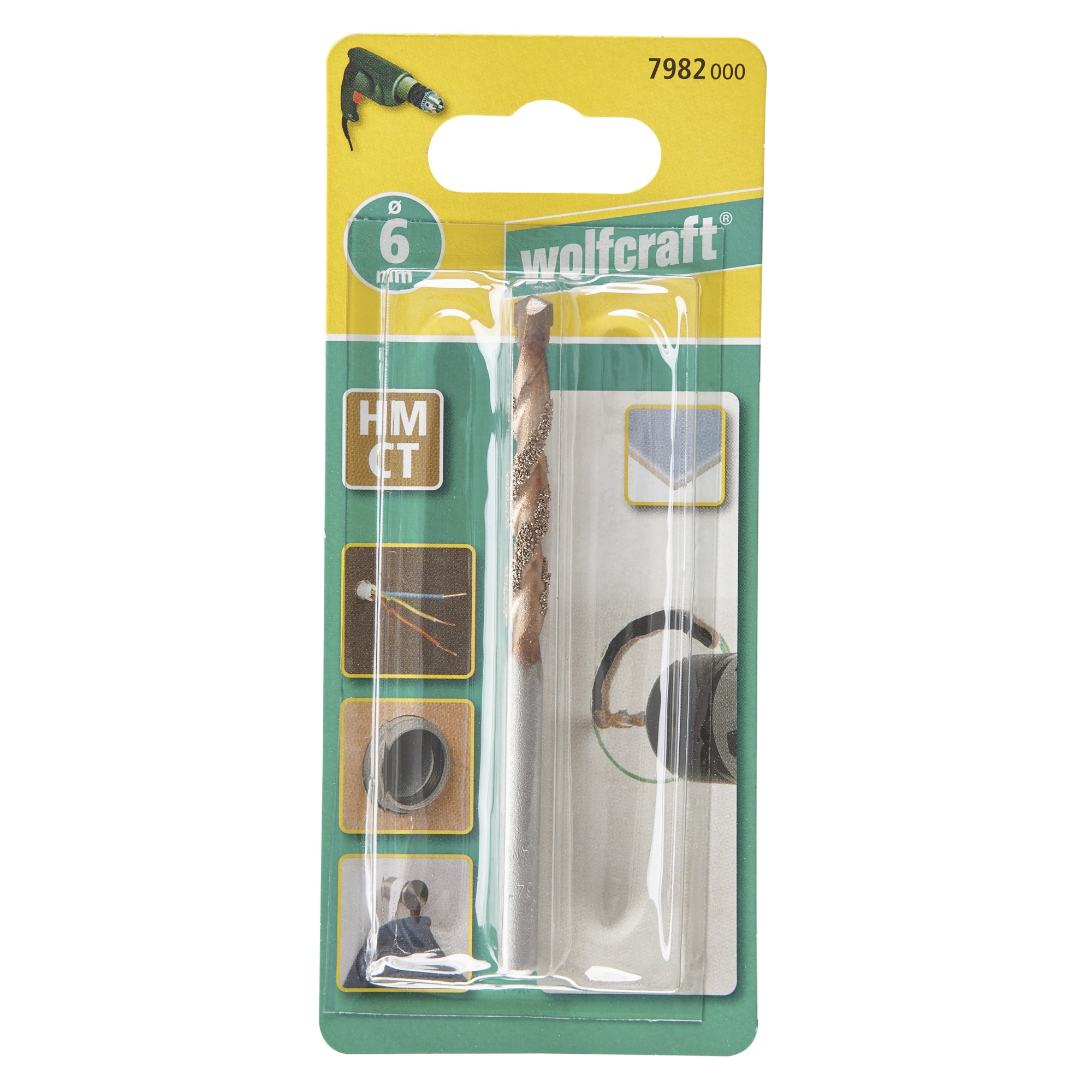 1 broca fresadora recubierta de CT Para azulejos Ø 6 x 100 mm