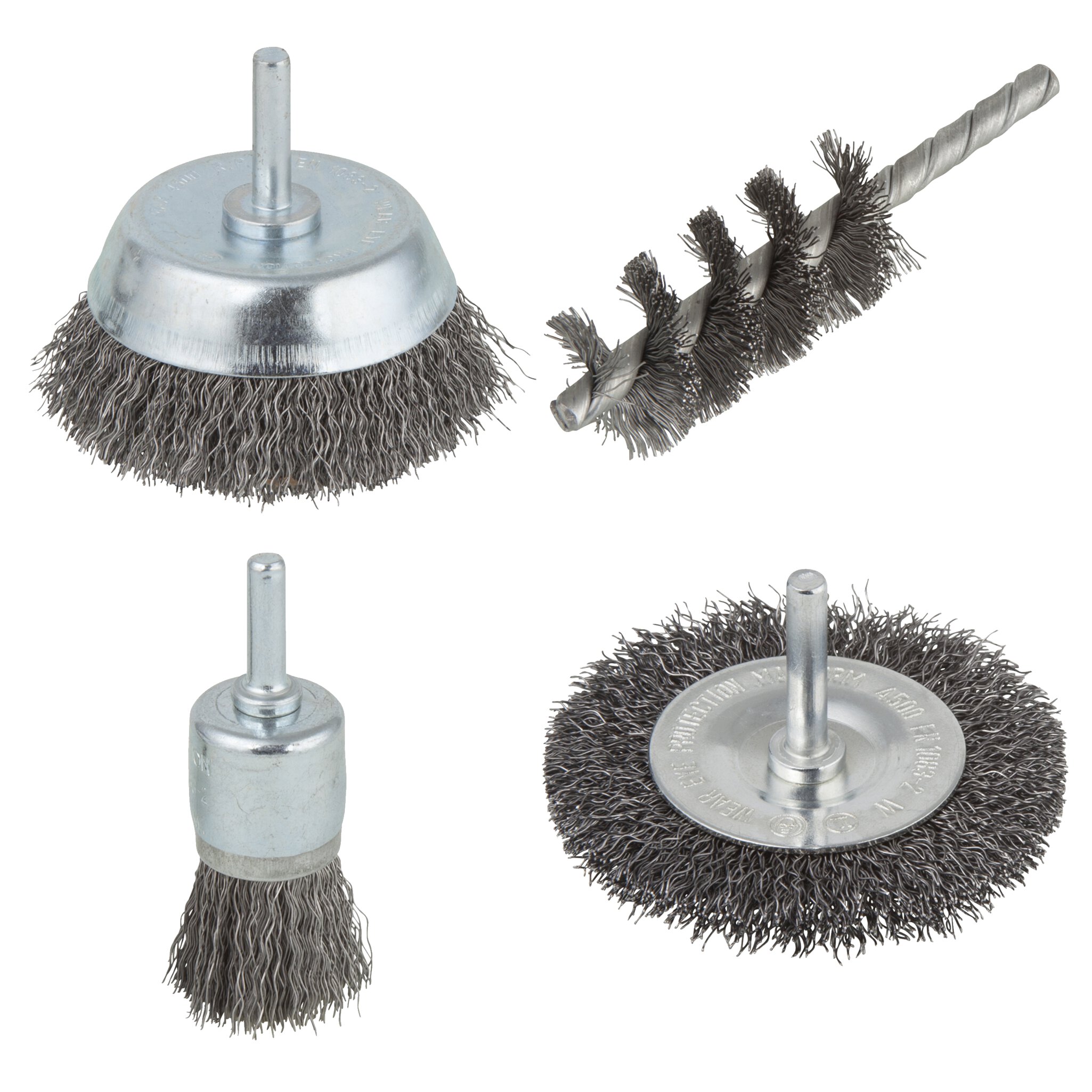 Juego de cepillos de alambre de acero de 4 piezas