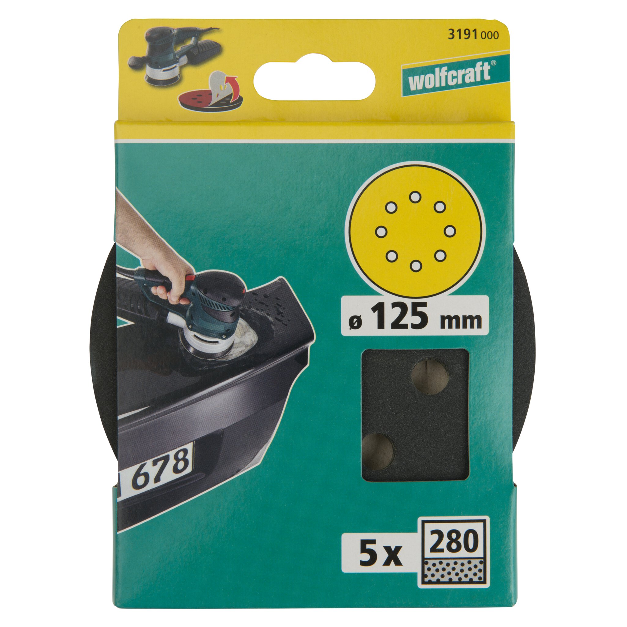 5 discos adhesivos de lijar SiC exc., grano 280 ø125 mm