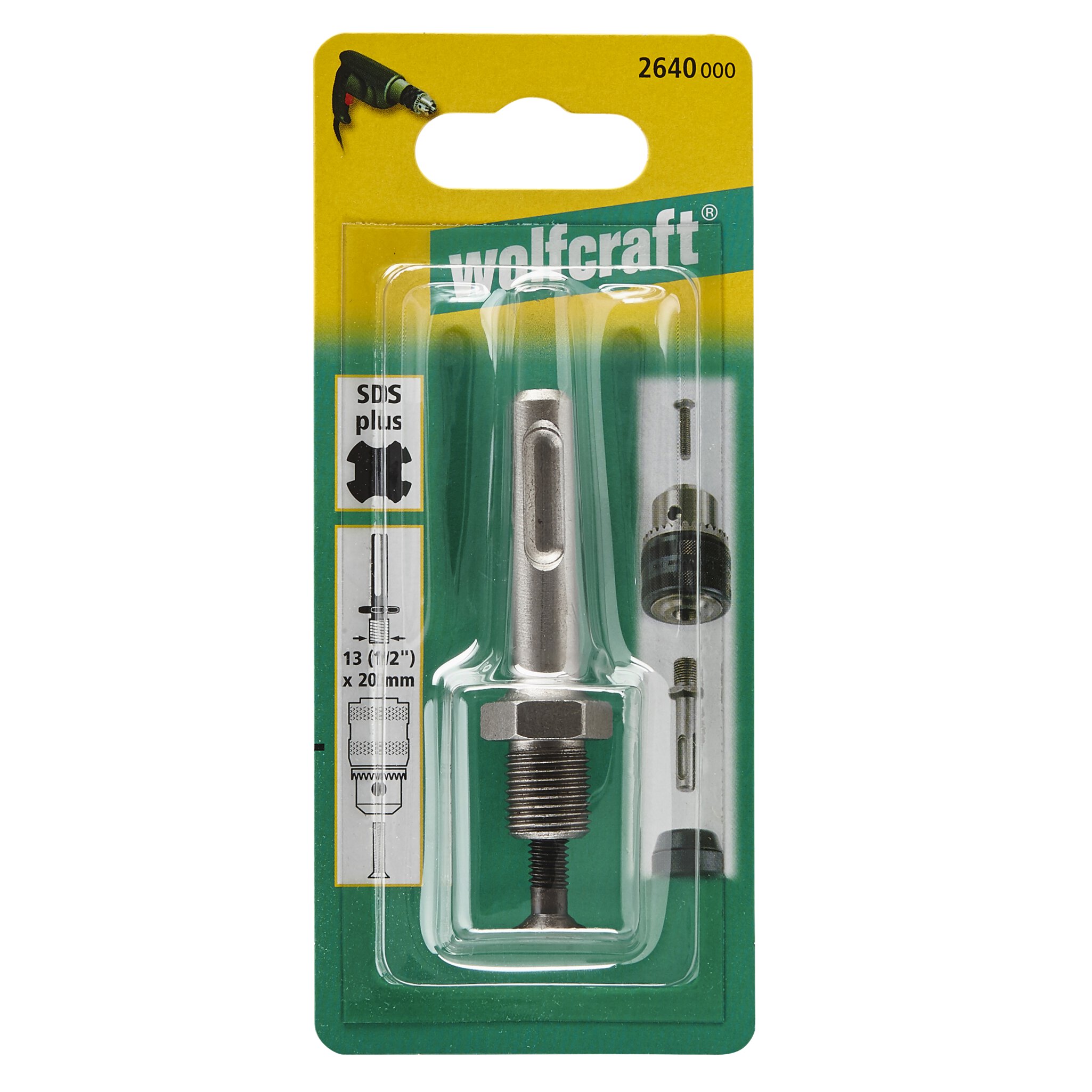 1 adaptador de portabrocas SDS-plus para 1/2x20
