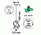 1 mezclador para mortero y cola M14, Ø 133x 600 mm