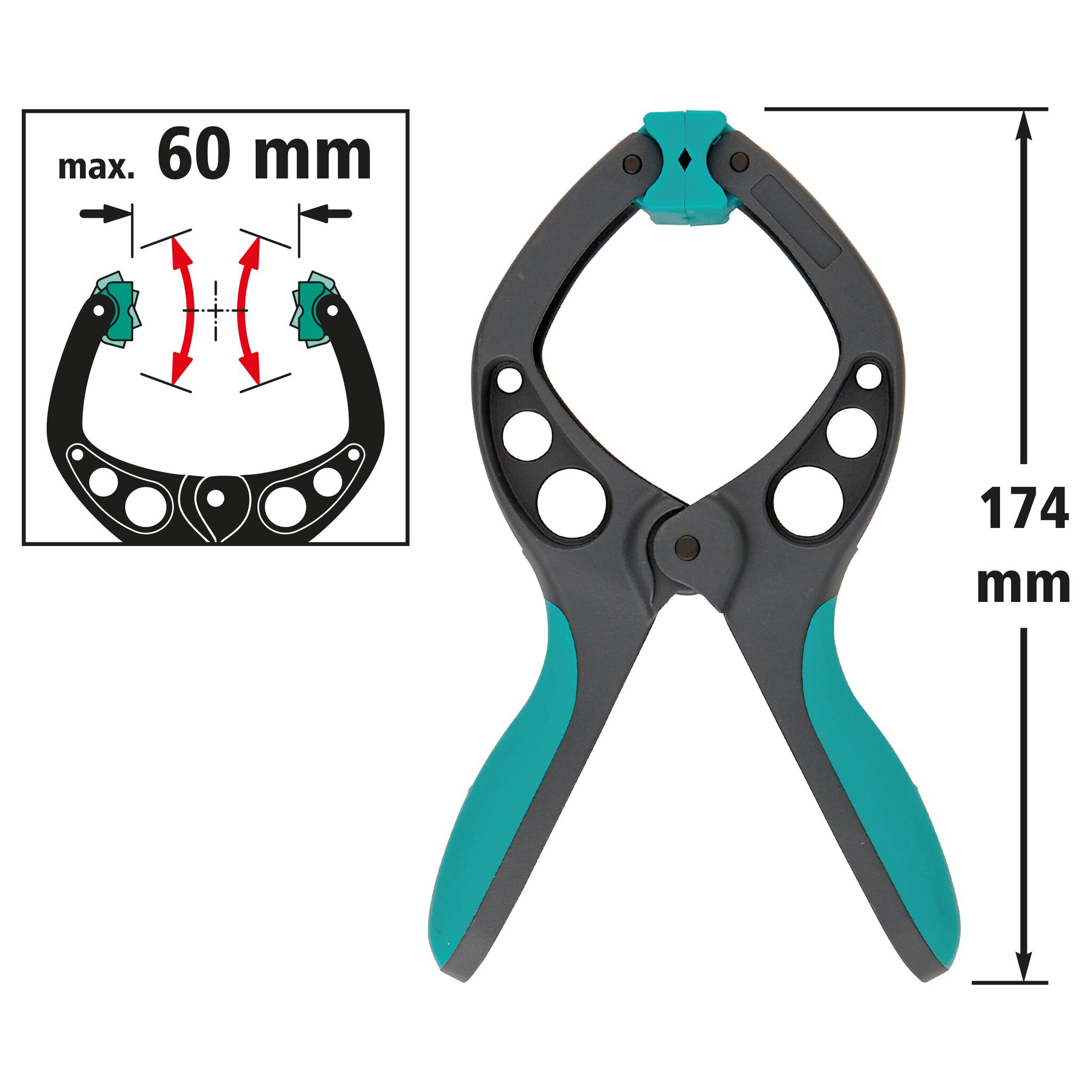 1 pinza con resorte FZ de 60 mm