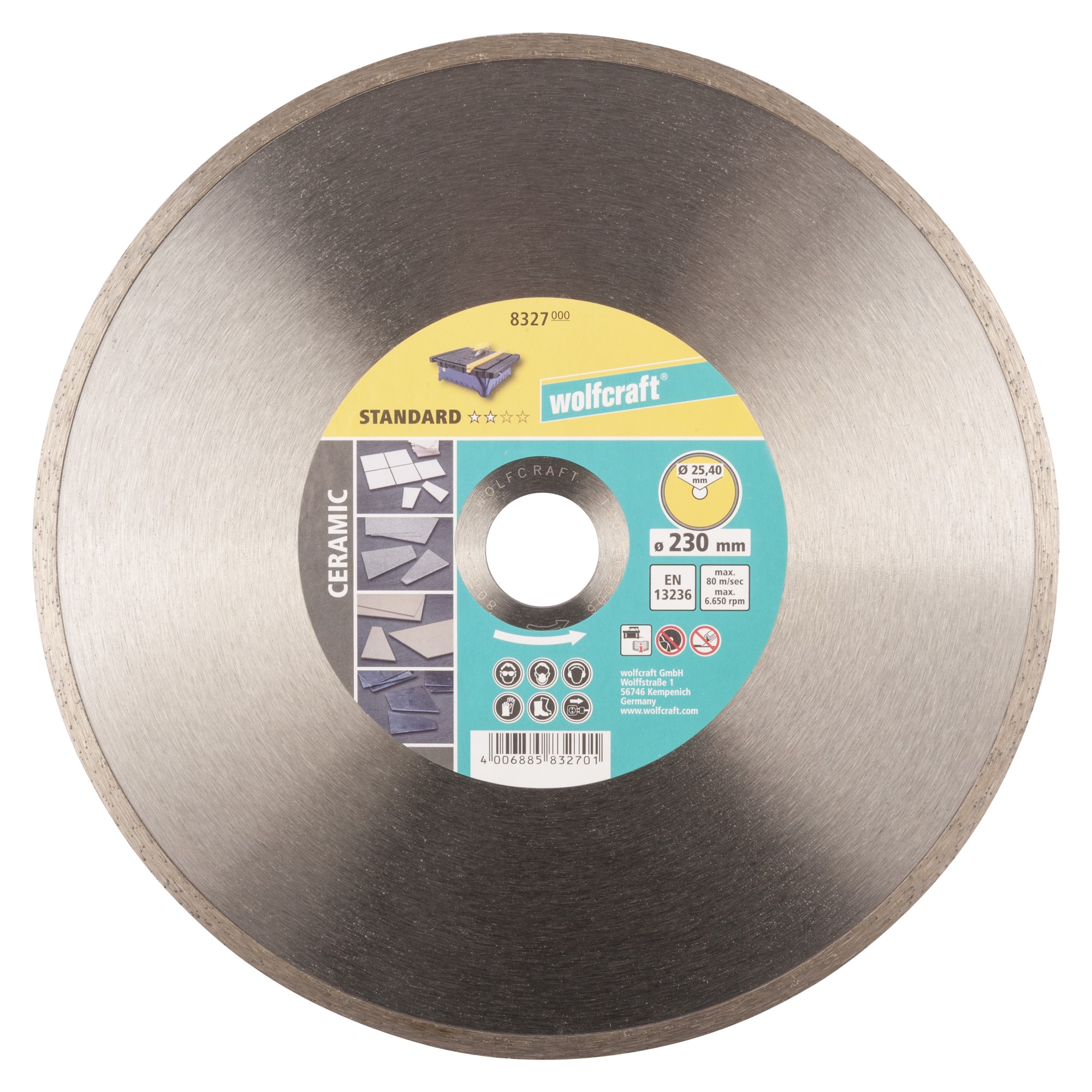 1 disco de corte de diamante Standard Ceramic ø 230 mm