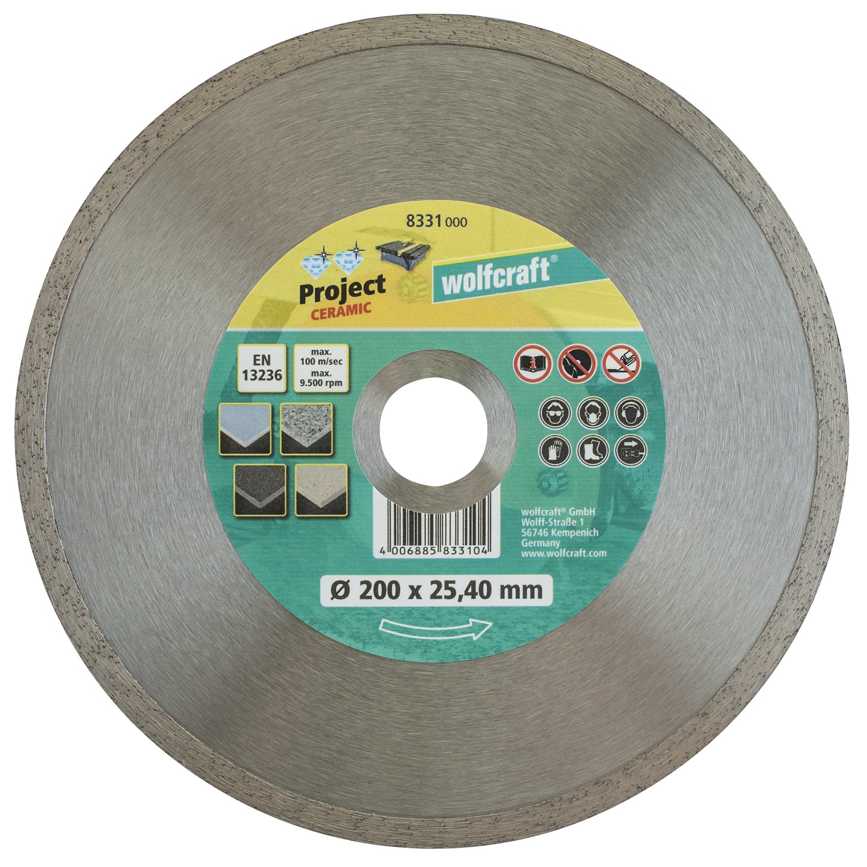 1 disco de corte de diamante Pro Ceramic ø 200 mm