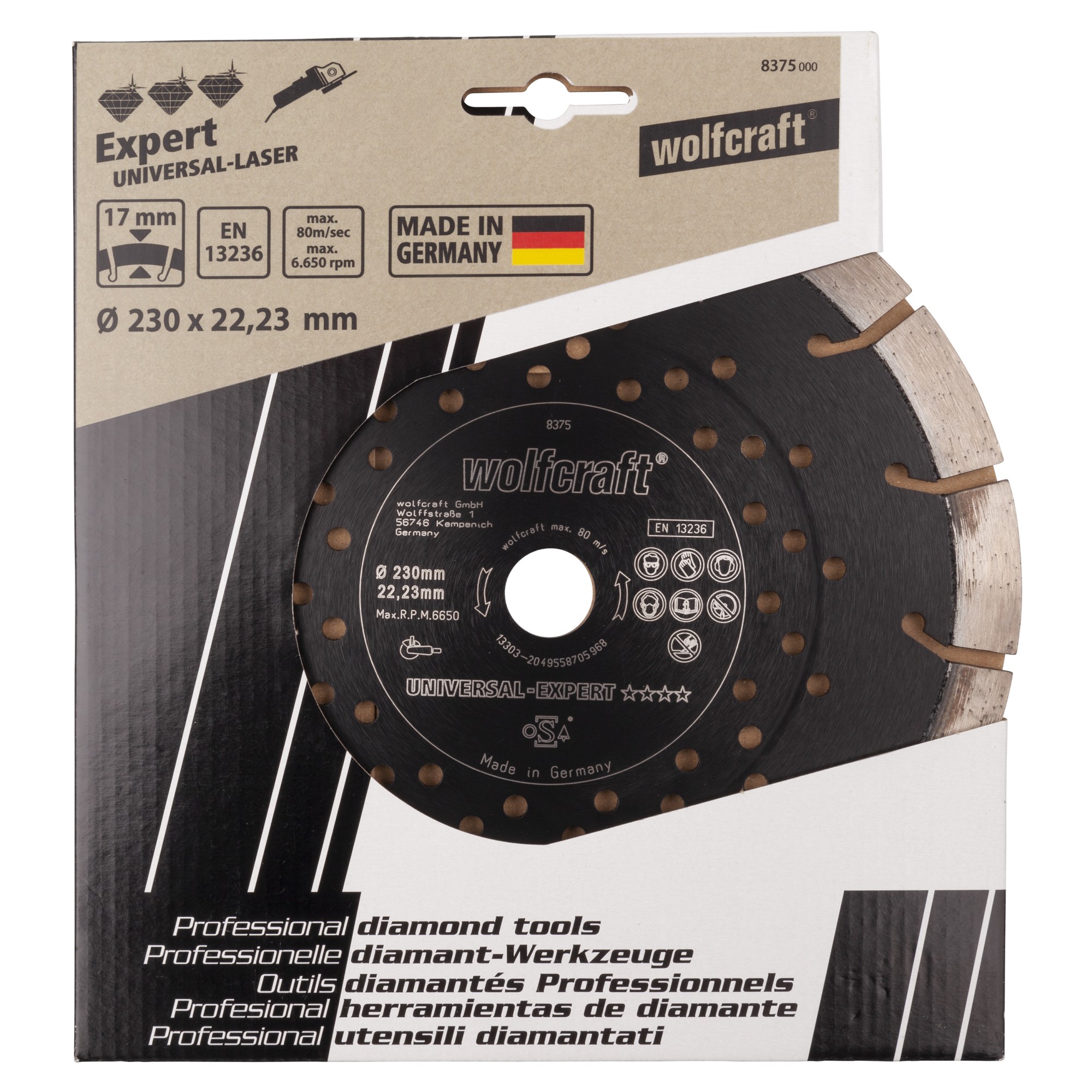 1 disco de corte de diamante Expert Univ. ø 230 mm