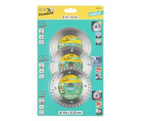 1 set de 3 discos diamantados de corte. ø 110 mm