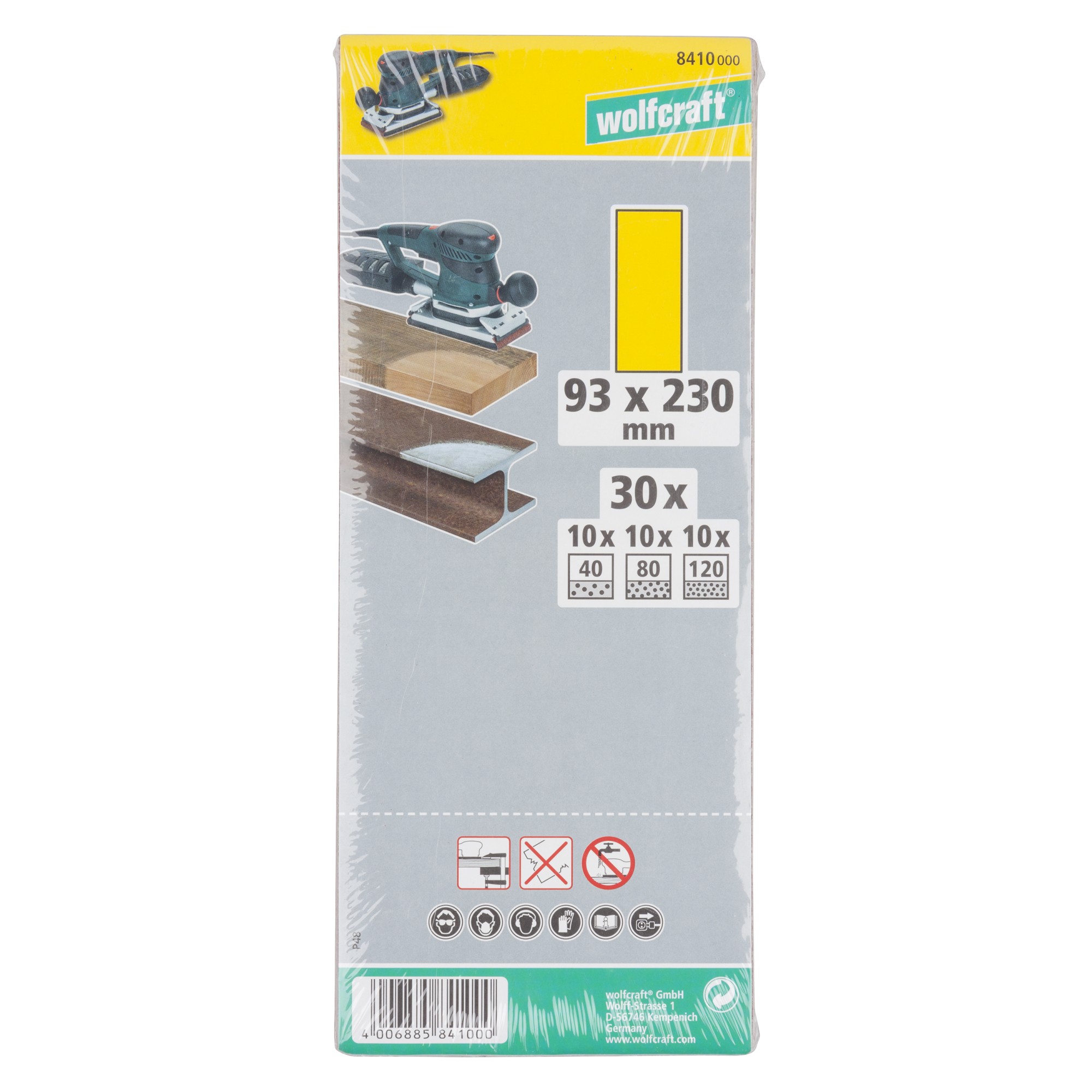 1 juego de hojas de lijar de 30 piezas, 93 x 230 mm