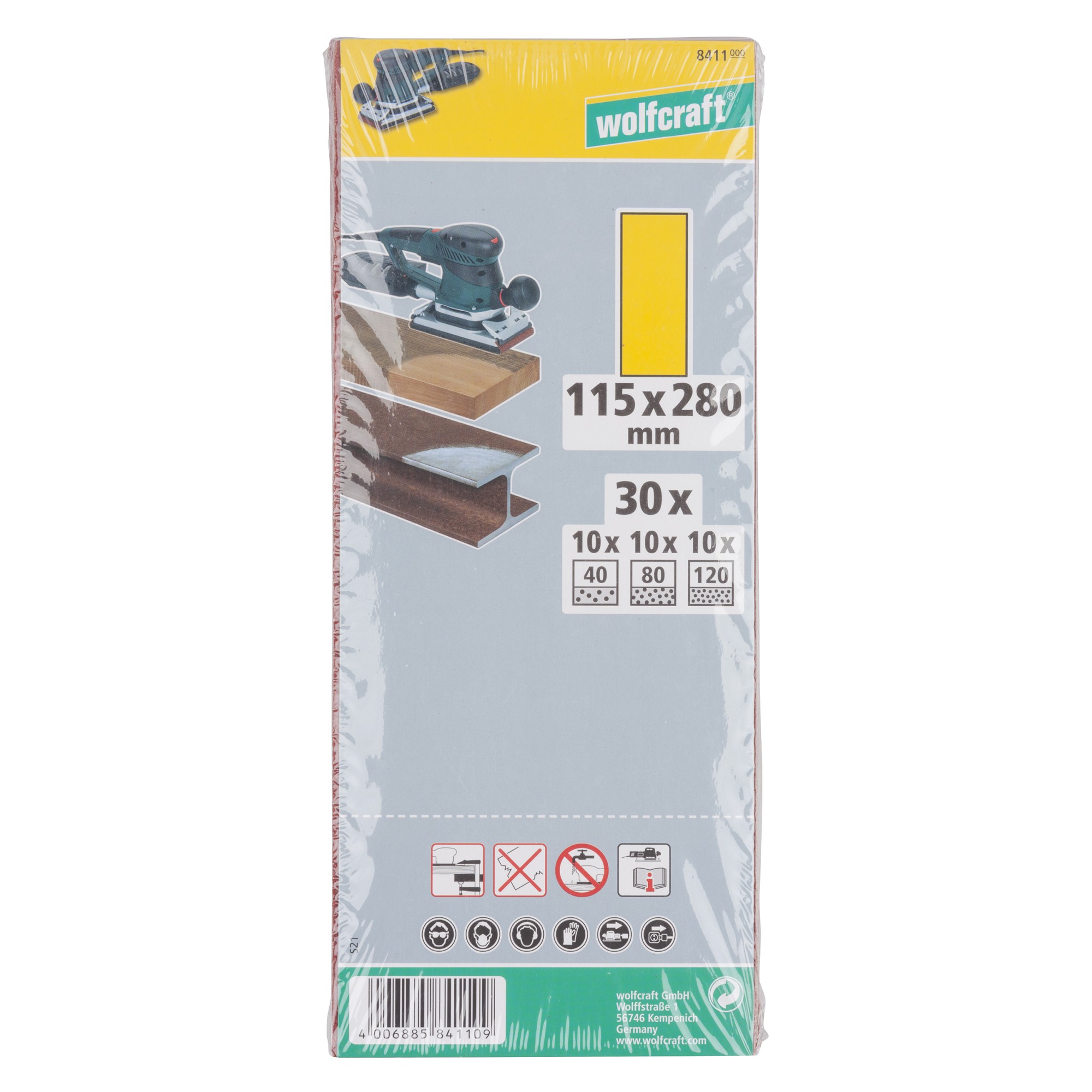 1 juego de hojas de lijar de 30 piezas, 115 x 280 mm