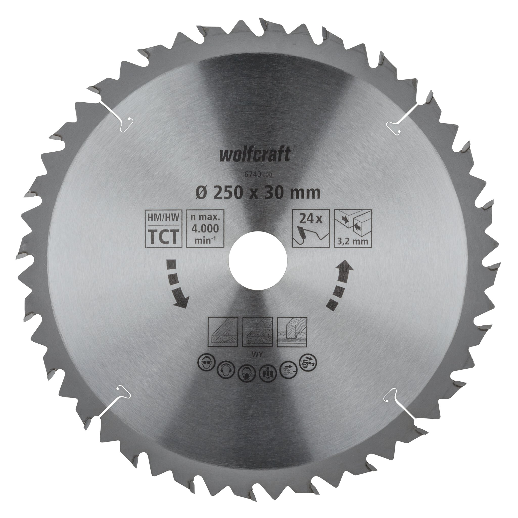 1 disco para sierras circulares de mesa CT, 24 dientes ø250 mm