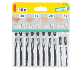 1 juego de 10 hojas de sierra de calar, vástago en T