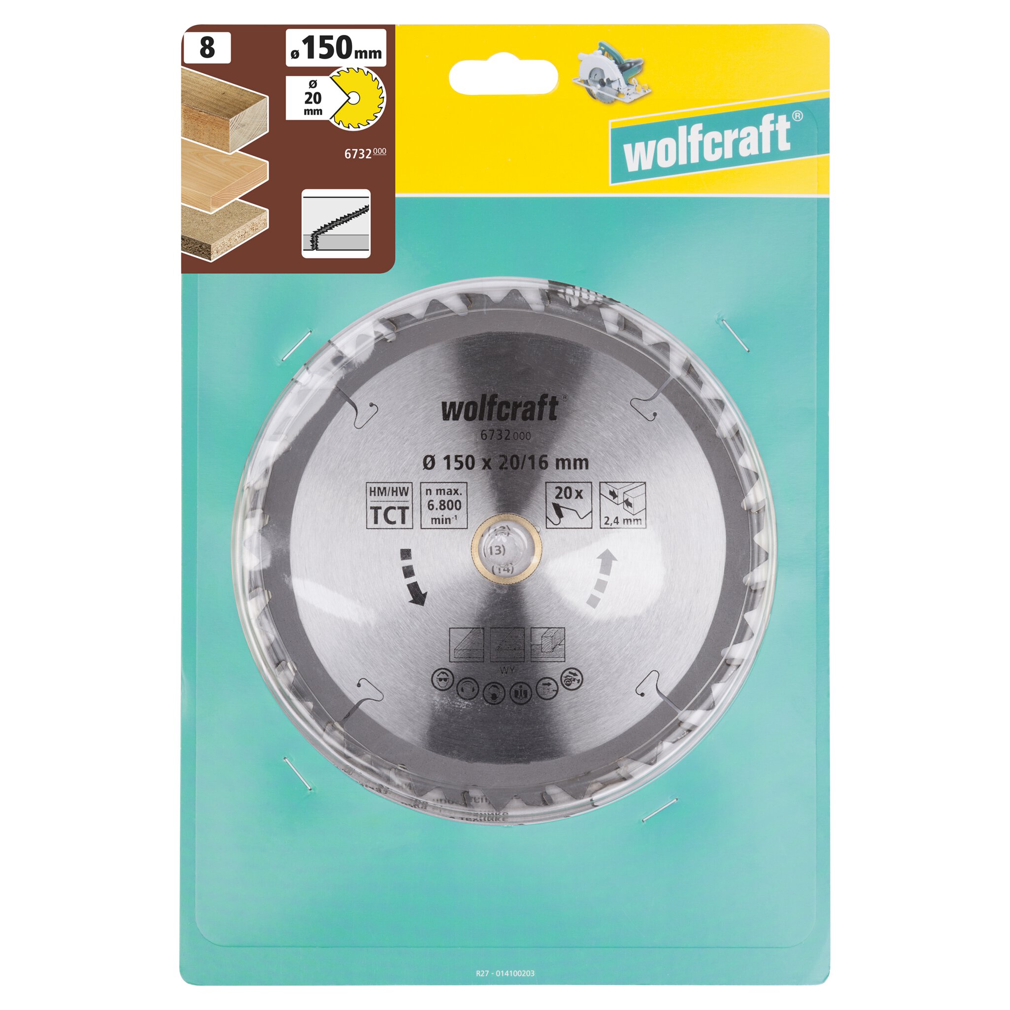 1 disco de sierra circular CT, 20 dientes ø150 mm