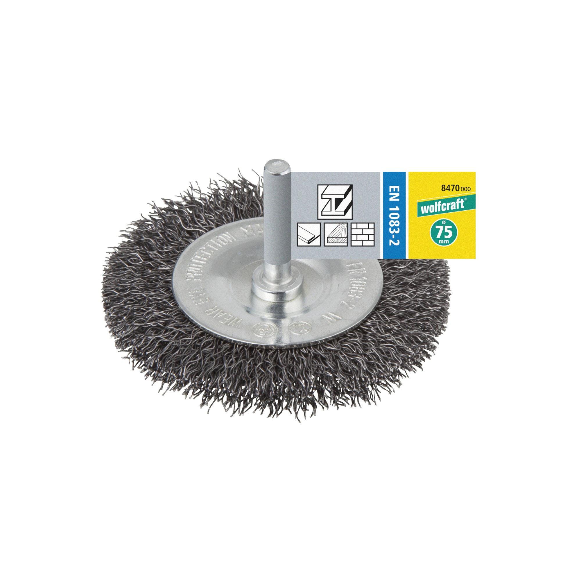 1 cepillo de disco de alambre de acero vást. 6 mm Ø 75 x 7 mm