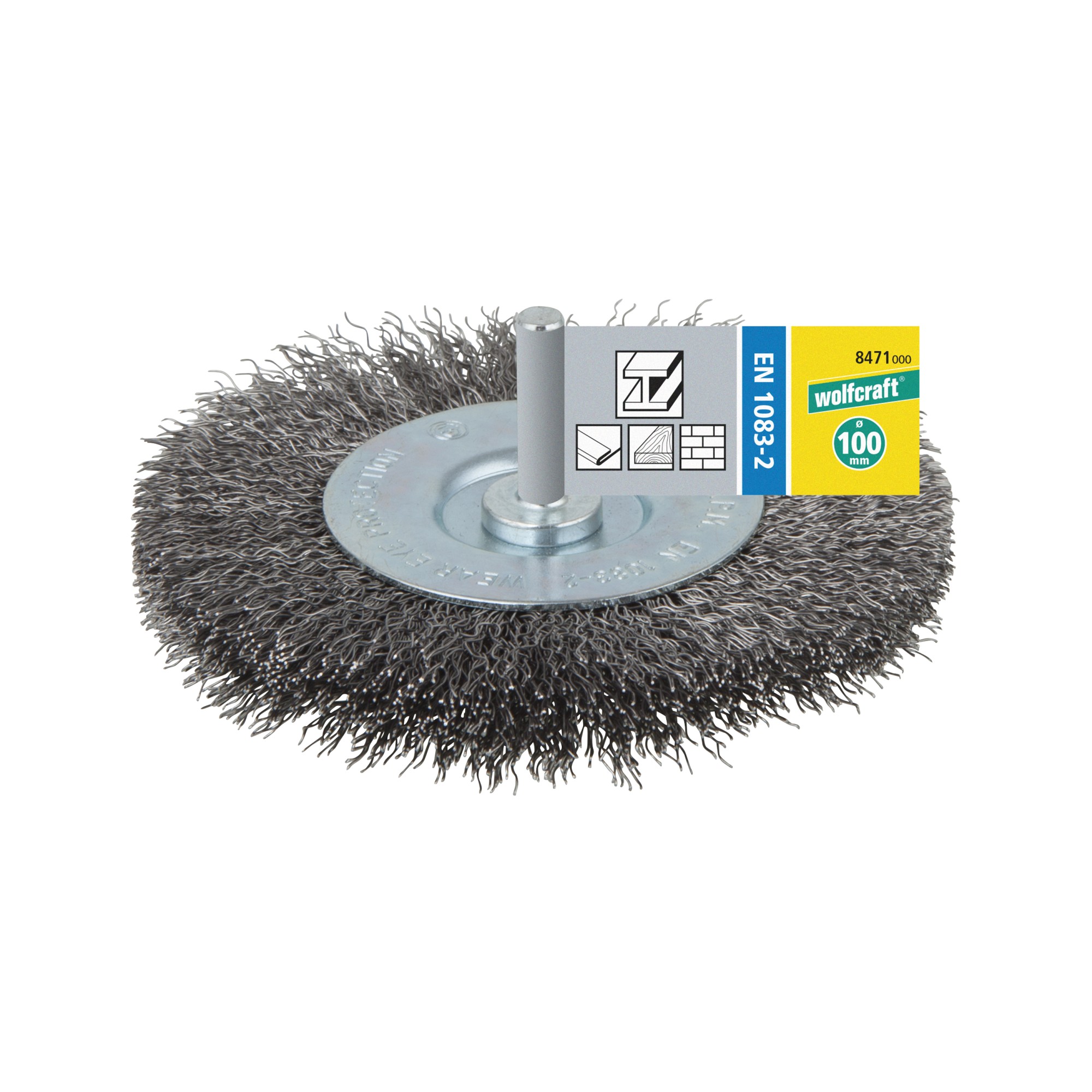 1 cepillo de disco de alambre de acero vást. 6 mm Ø 100 x 7 mm