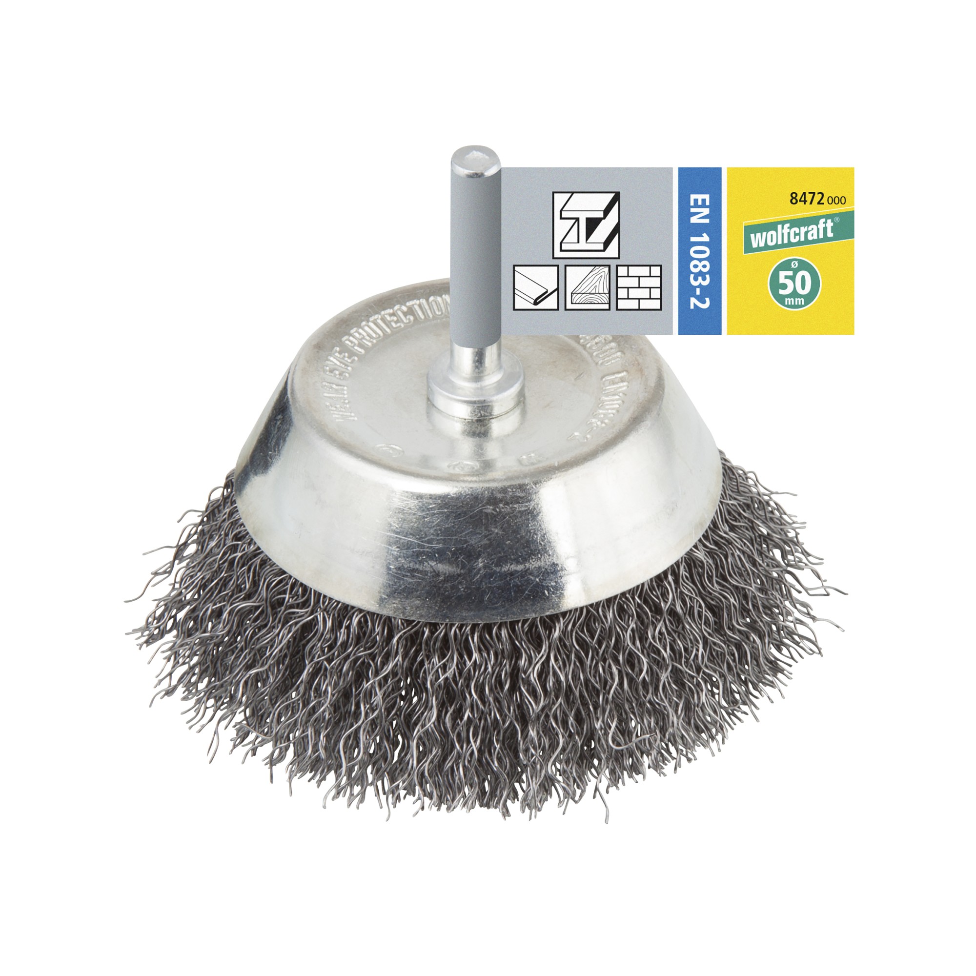 1 cepillo de copa de alambre de acero, vást. 6 mm, Ø 50 mm