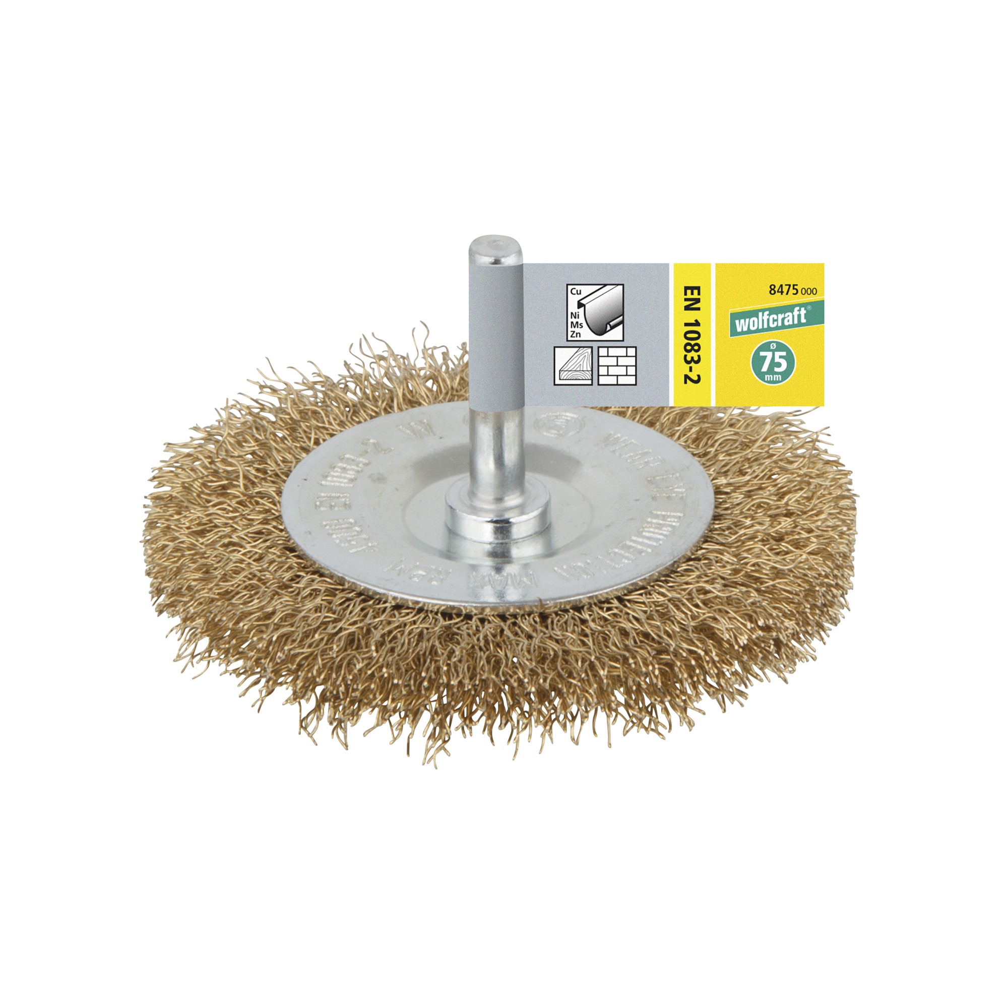 1 cepillo de disco de alambre de latón, Ø 75 x 7 mm