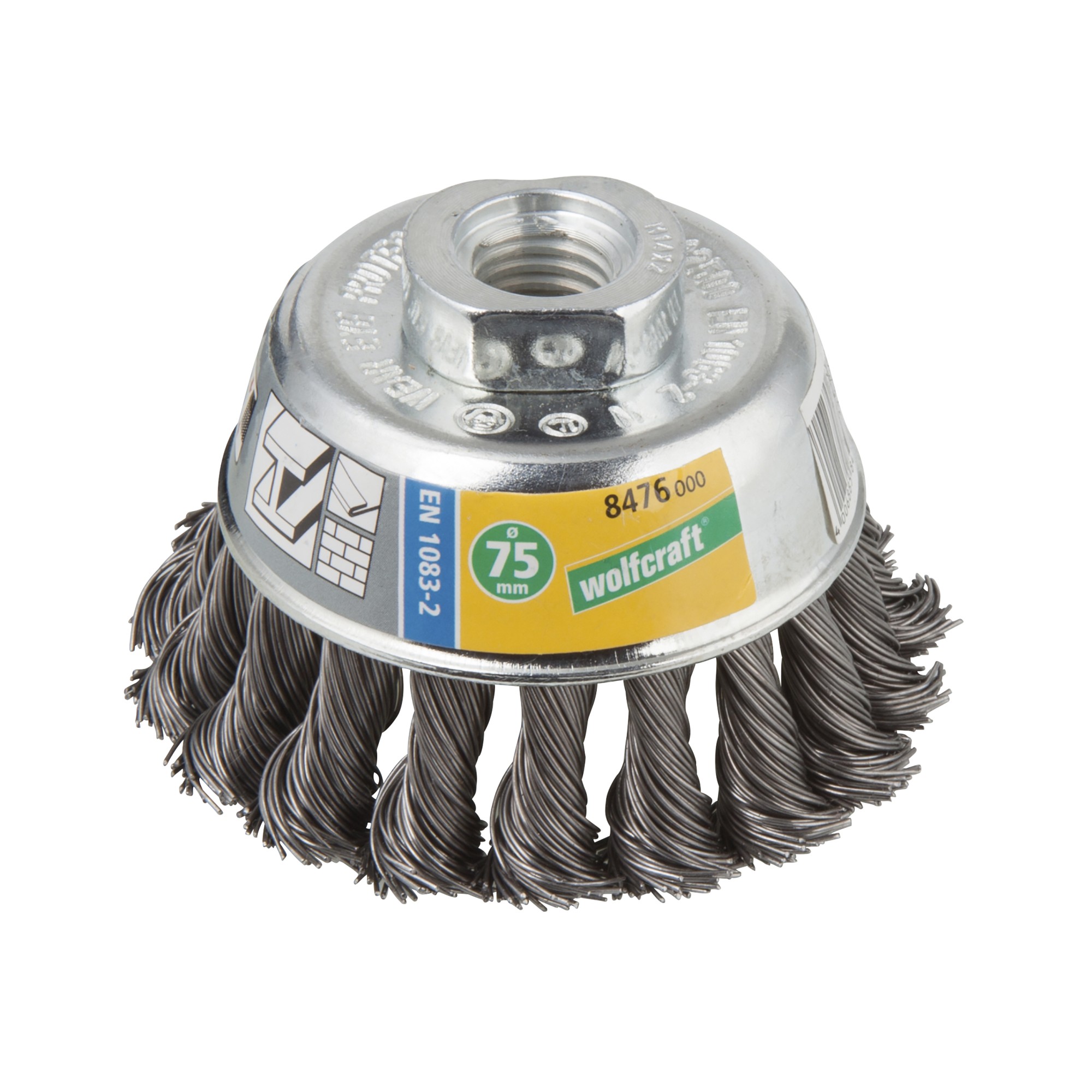 1 cepillo de copa de alambre de acero, WS trenzado M14 Ø 75 mm