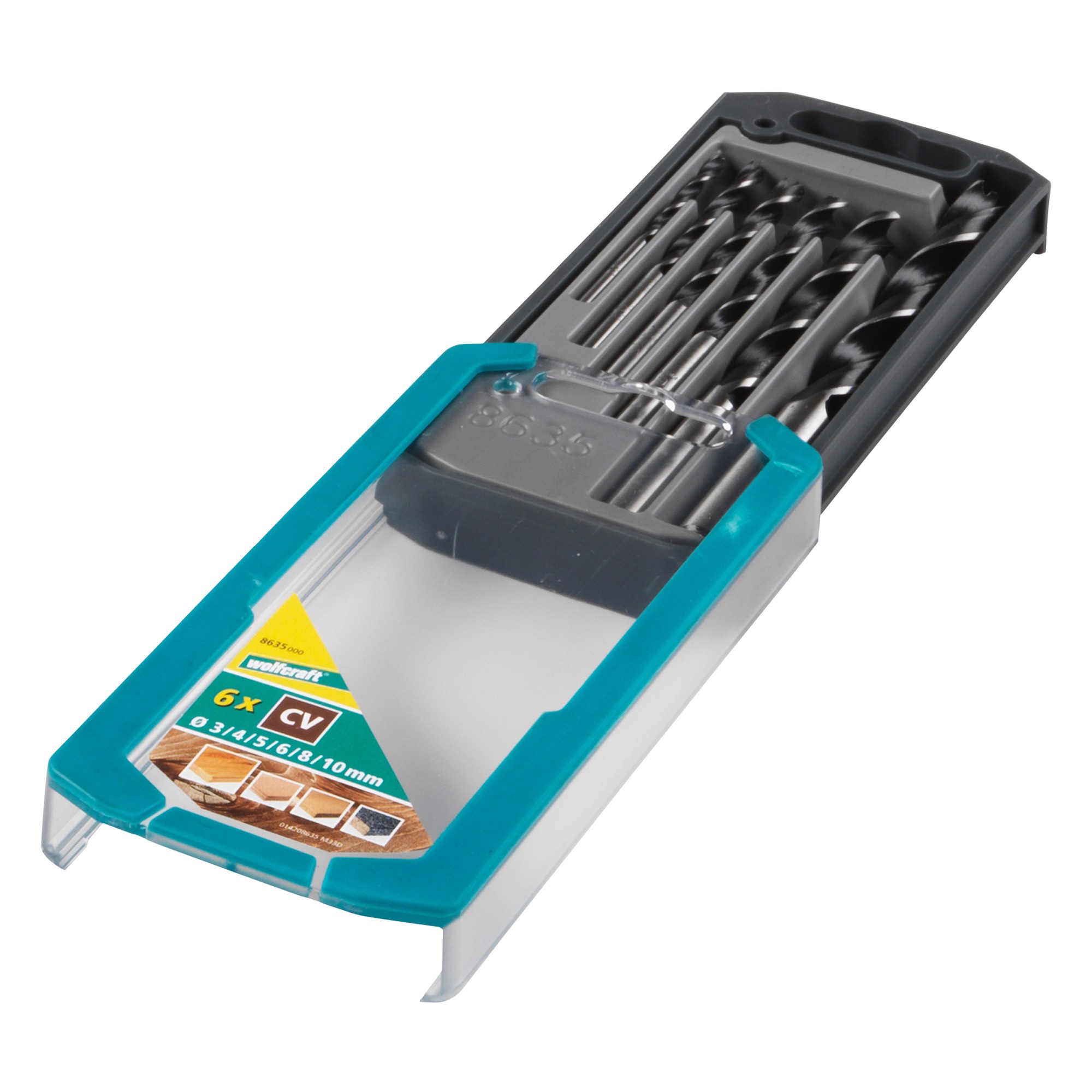 1 juego de brocas espirales para madera CV de 6 piezas Ø 3, 10 mm