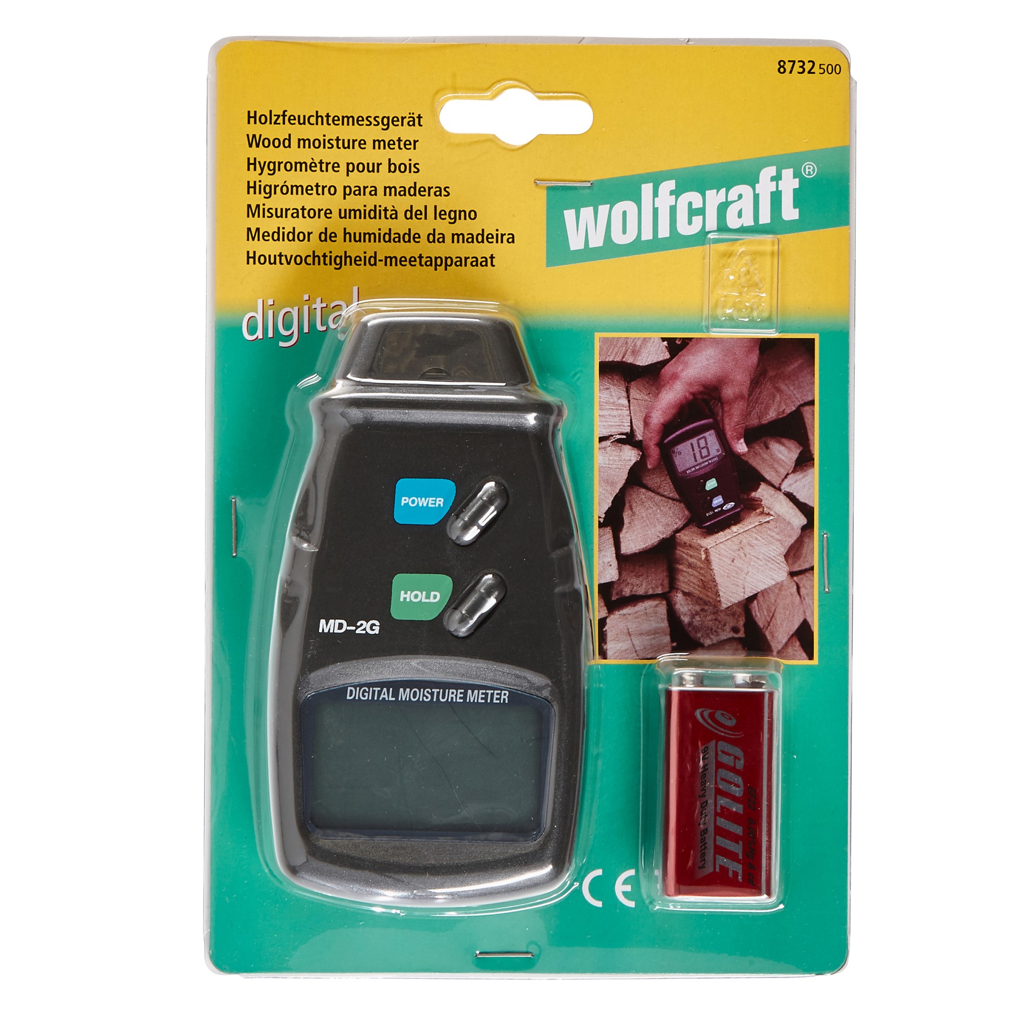 Higrómetro para madera con pantalla