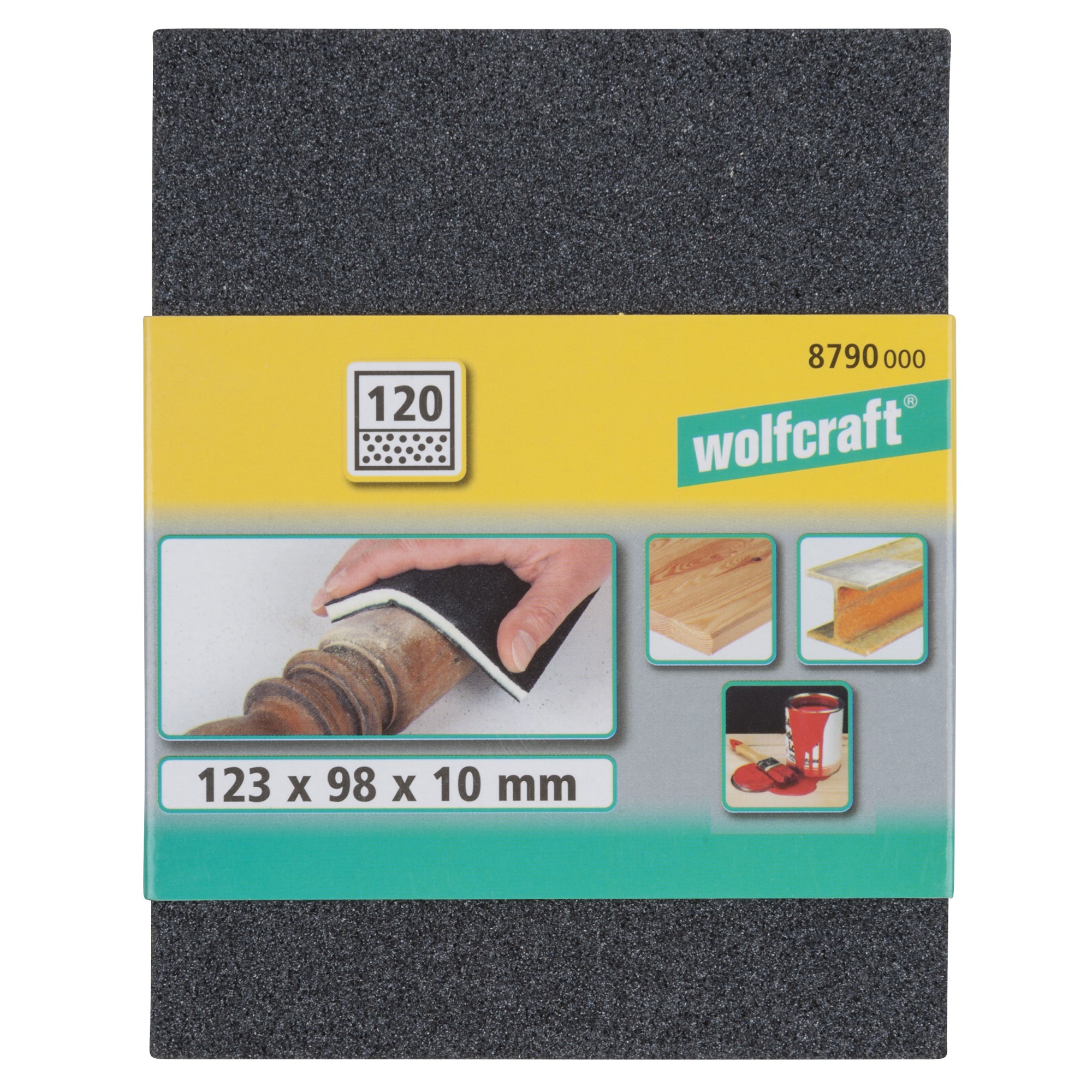 1 esponja de lija grano 120, 98 x 123 x 10 mm