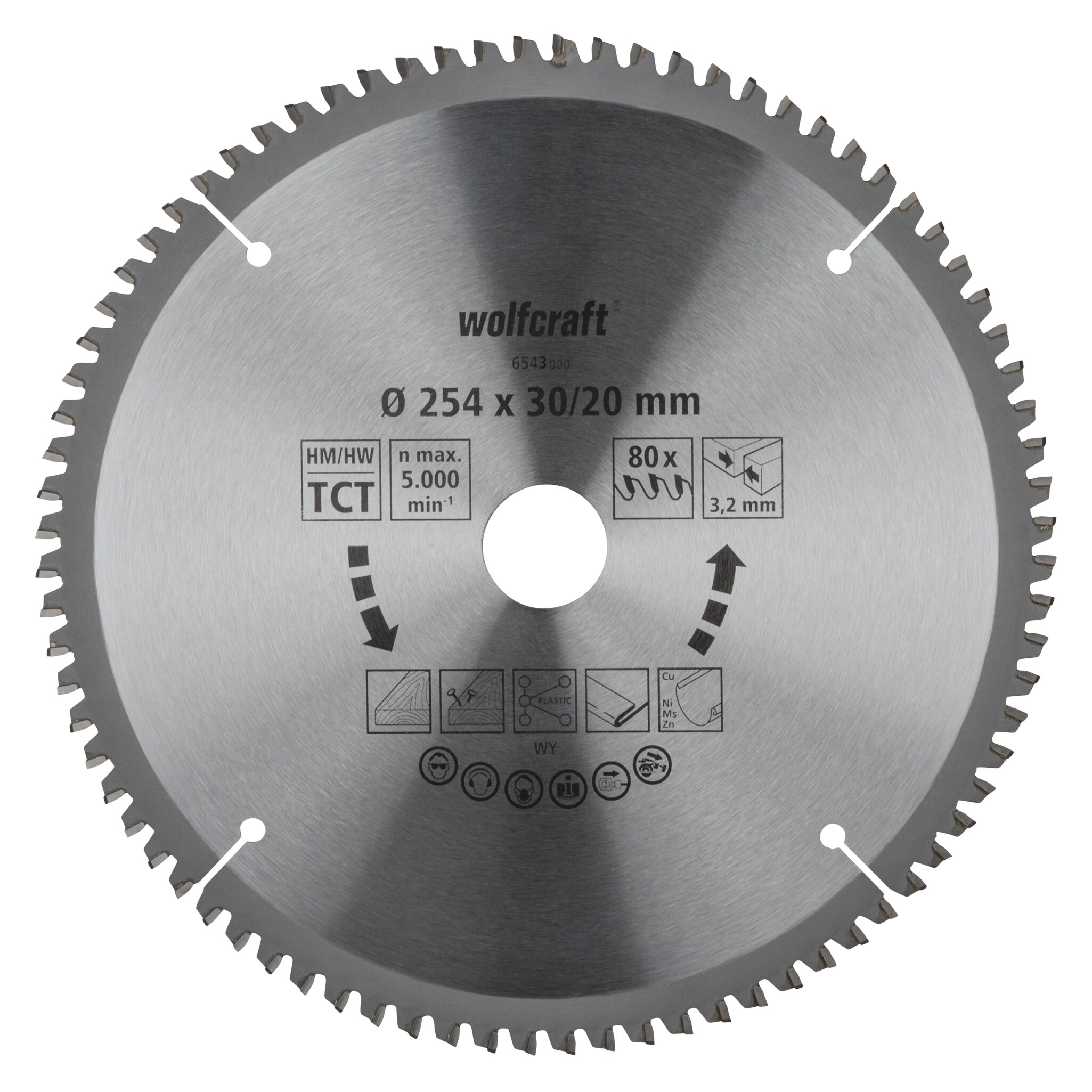 1 disco de sierra de corte e ingleteado CT 80 dientes ø254mm