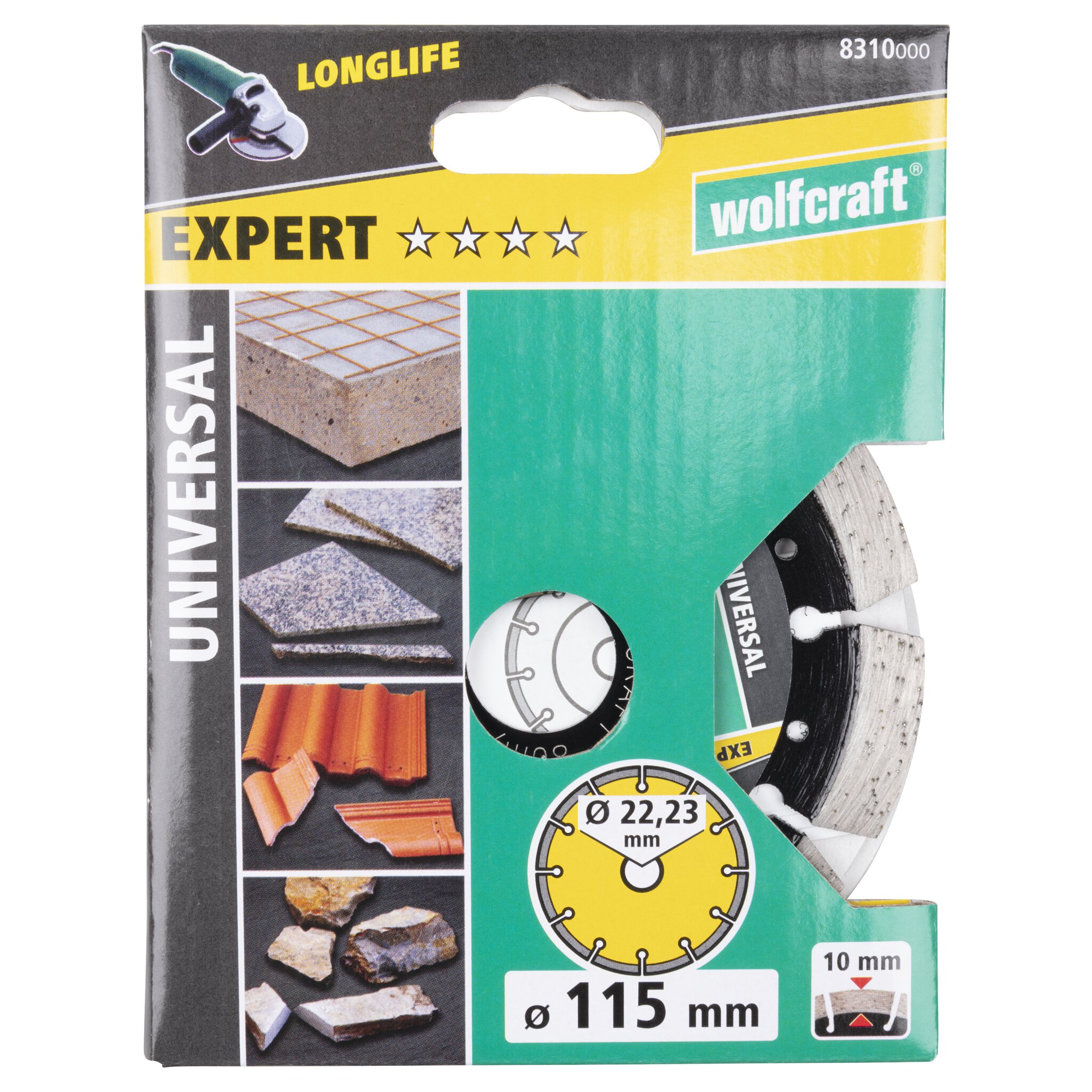 Disco de corte de diamante PRO LASER UNIVERSAL, diámetro de 115 mm