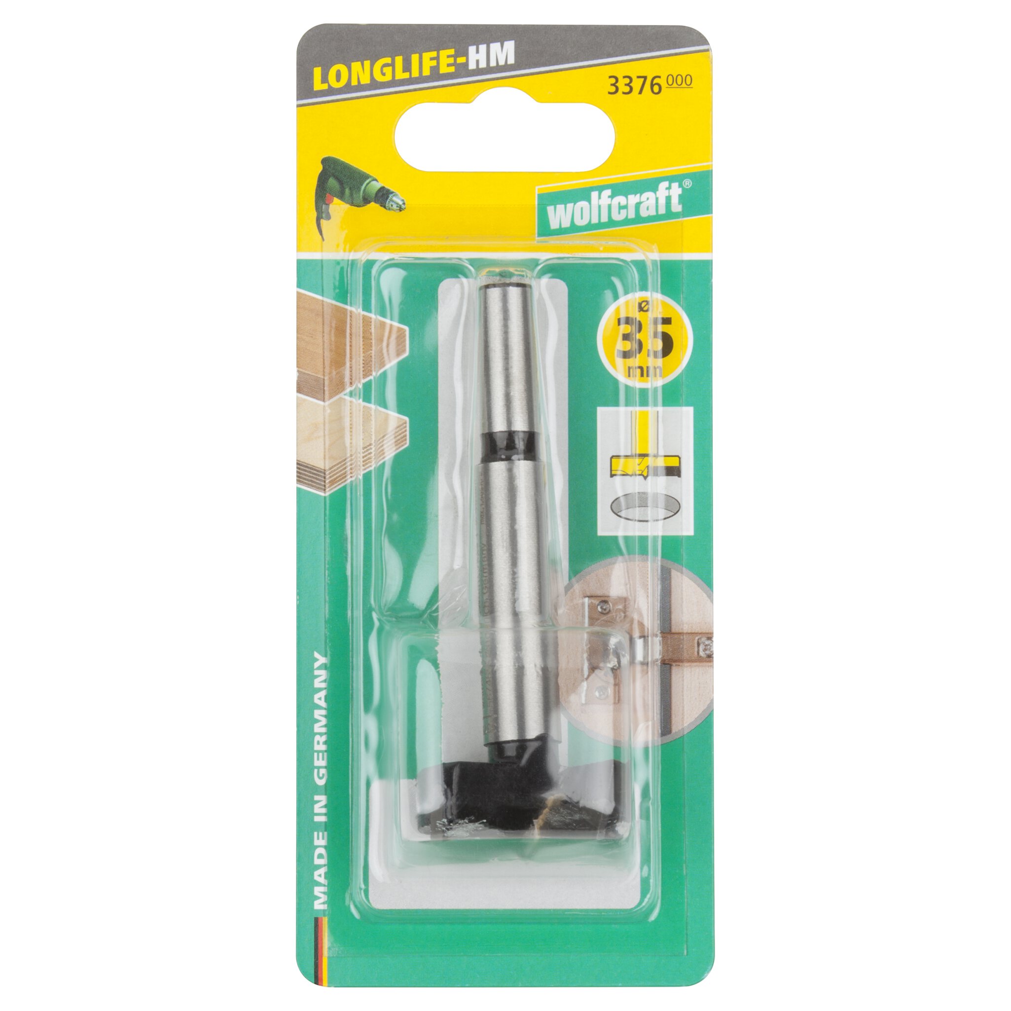 1 broca de cazoleta CT Ø 35 x 90 mm