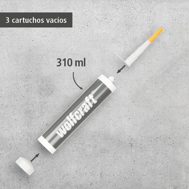 3 cartuchos vacíos de 310 ml