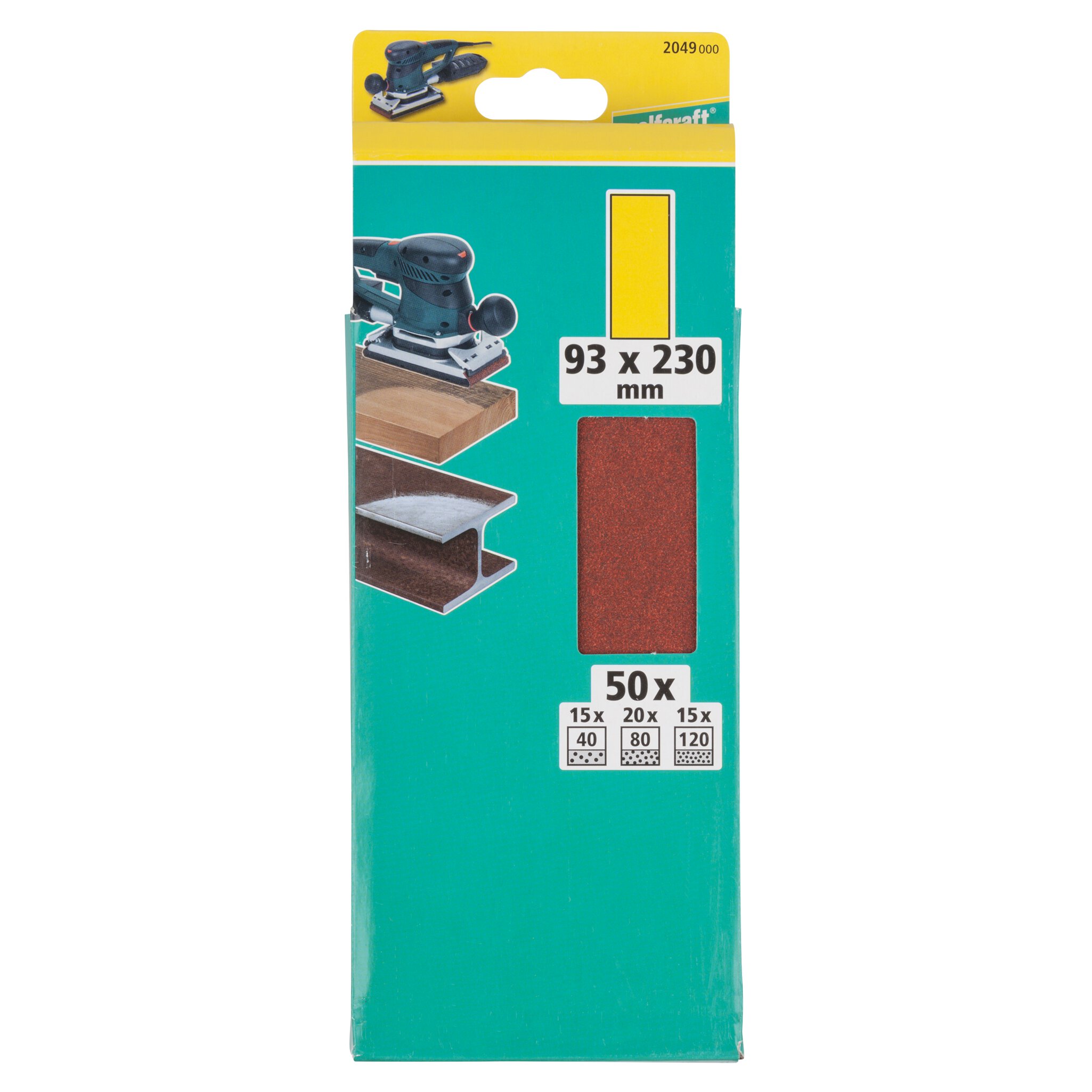 1 juego de hojas de lijar de 50 piezas, 93 x 230 mm