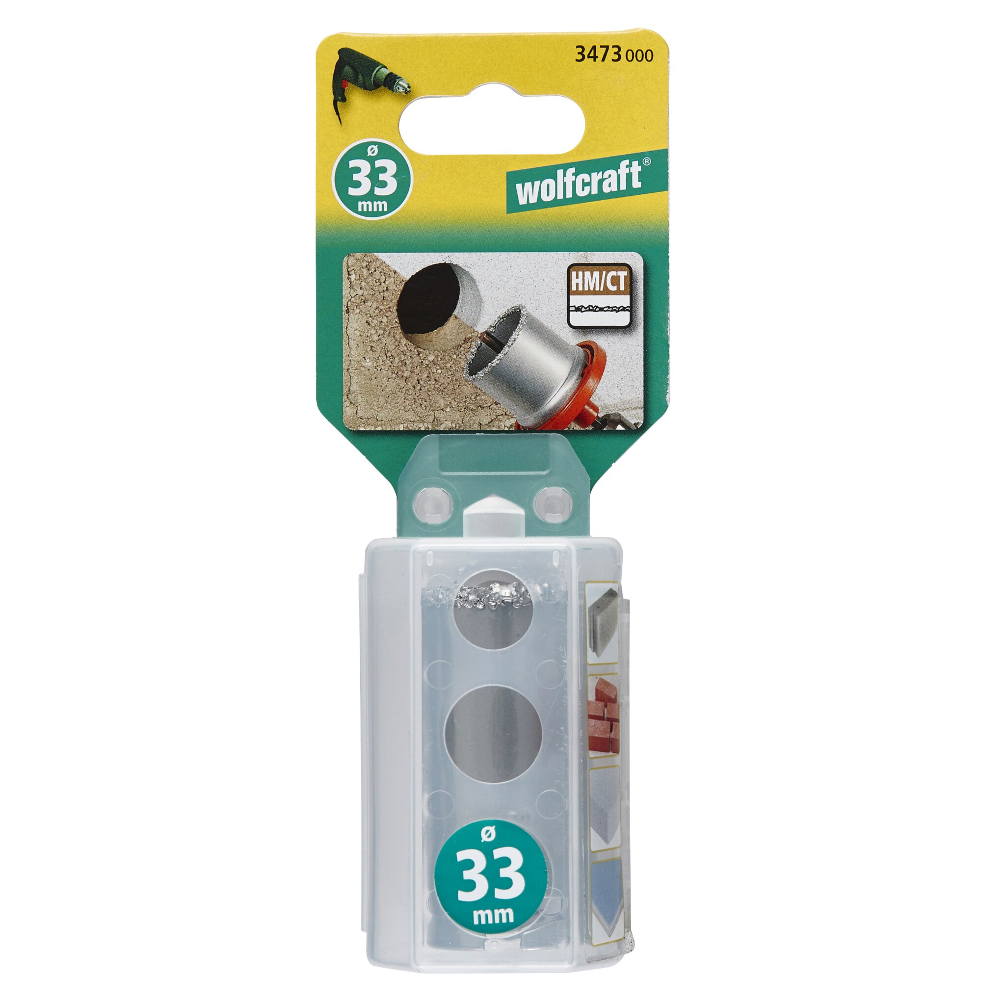 1 corona de perforación recubierta de carburo de tungsteno Ø 33 mm