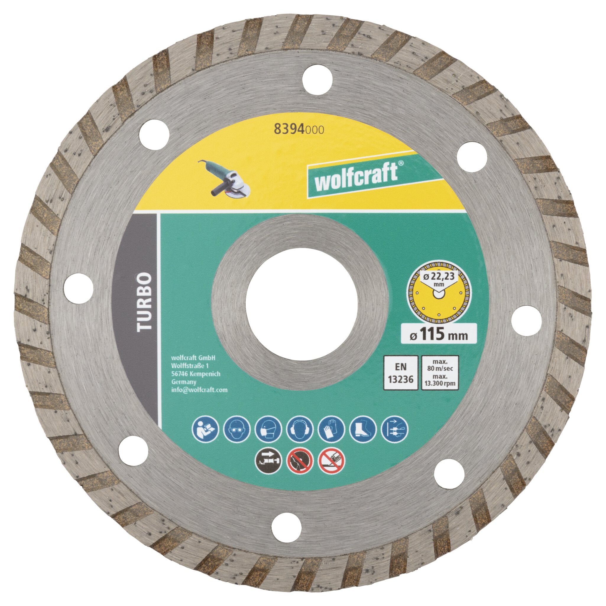 Juego de discos de corte diamantados, diámetro de 115 mm, 3 piezas