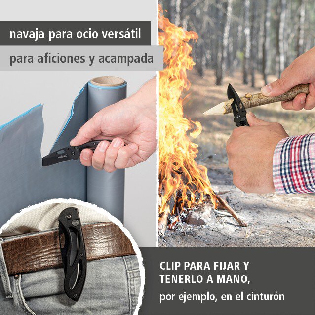 1 navaja plegable con cuchilla de filo liso de 70 mm
