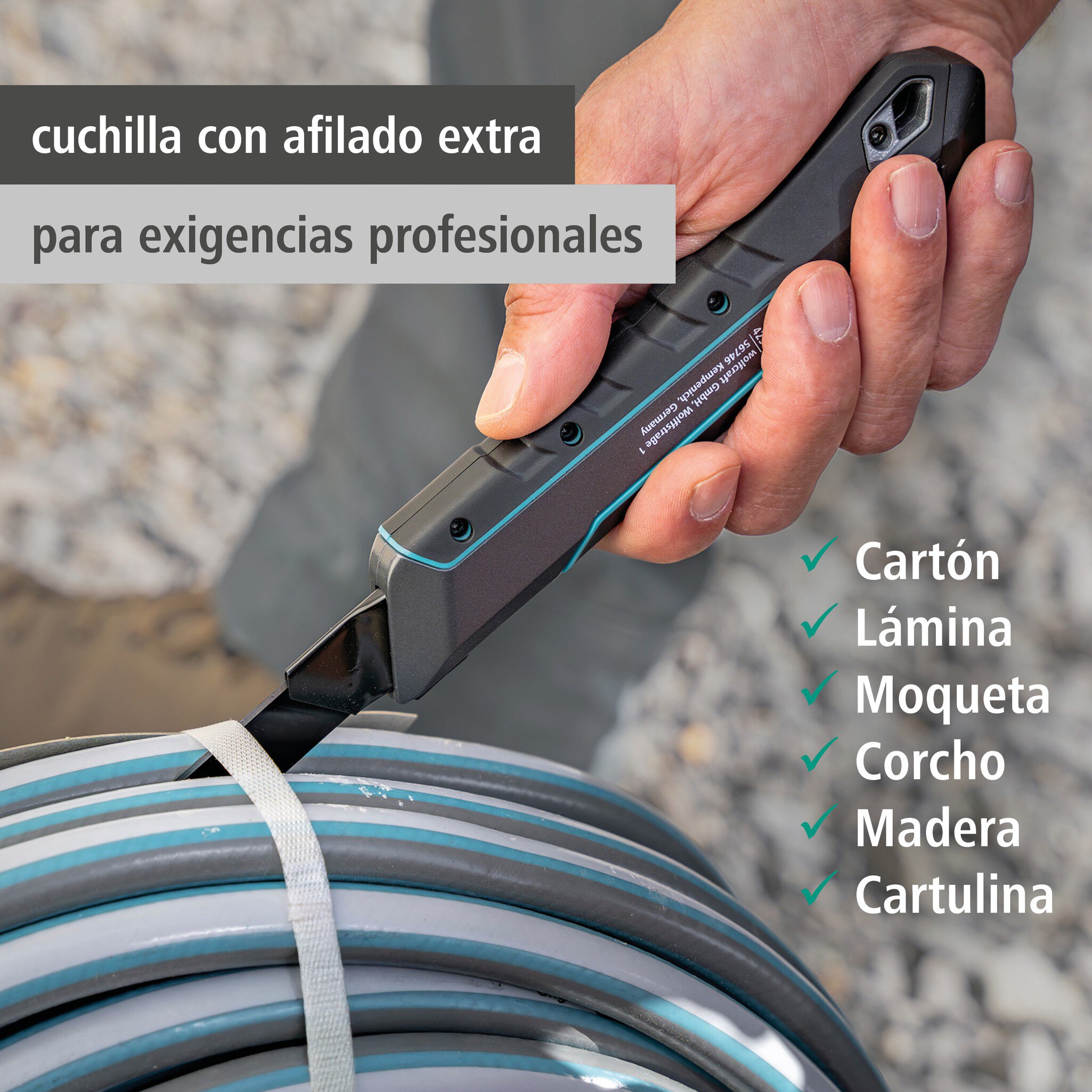 Cúter de cuchillas separables PRO SAFETY, 18 mm