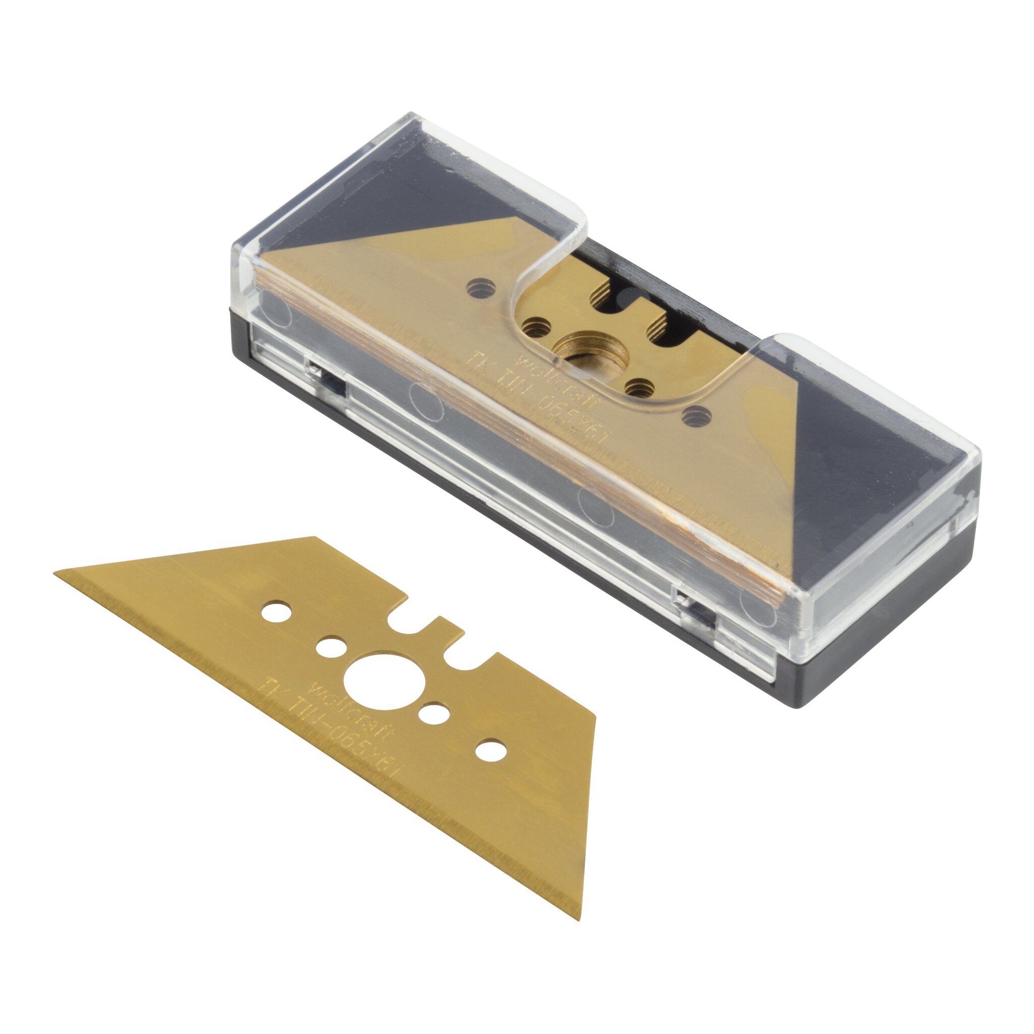 5 cuchillas trapezoidales profesionales TiN de 0,65 x 61 mm