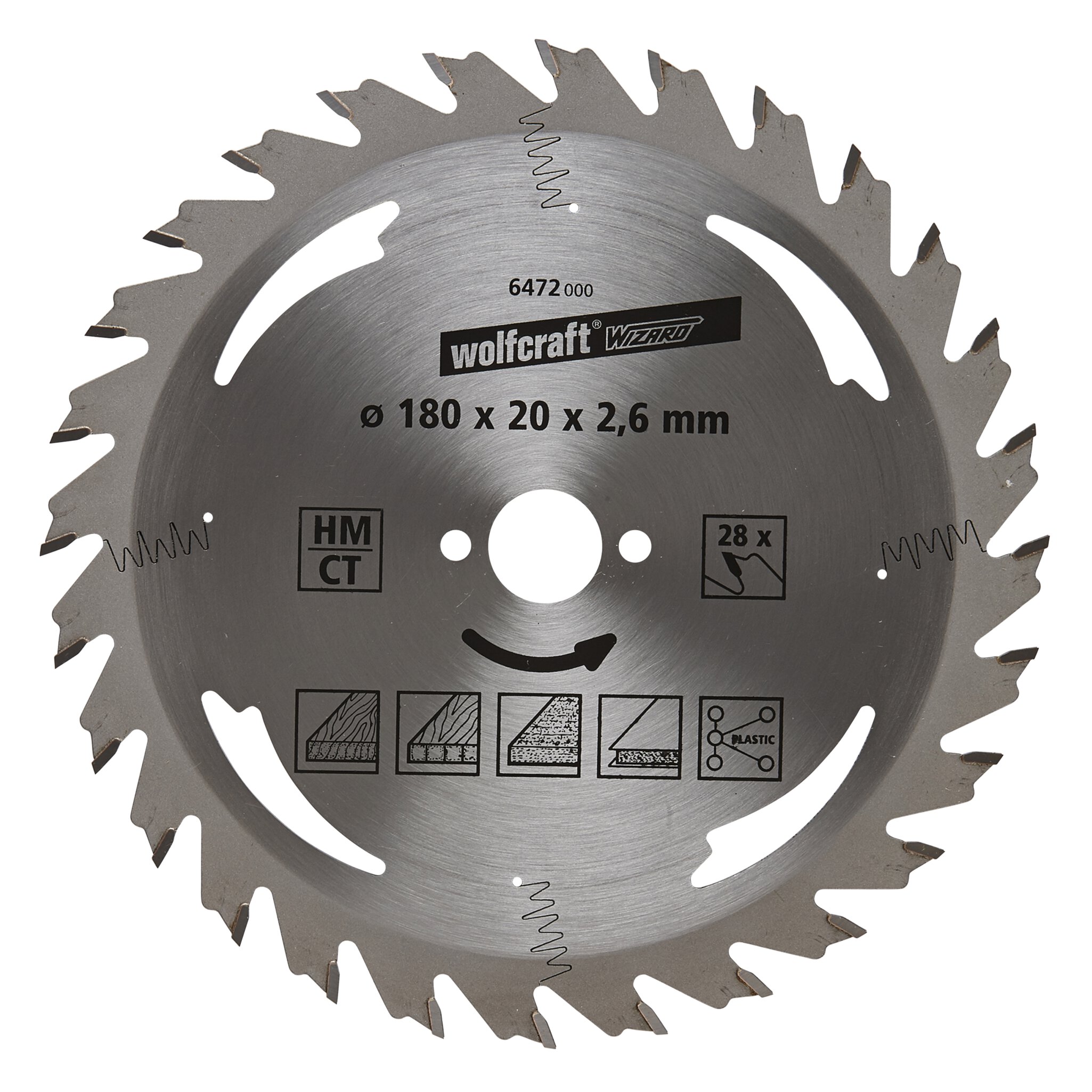 1 disco de sierra circular CT, 28 dientes ø180 mm