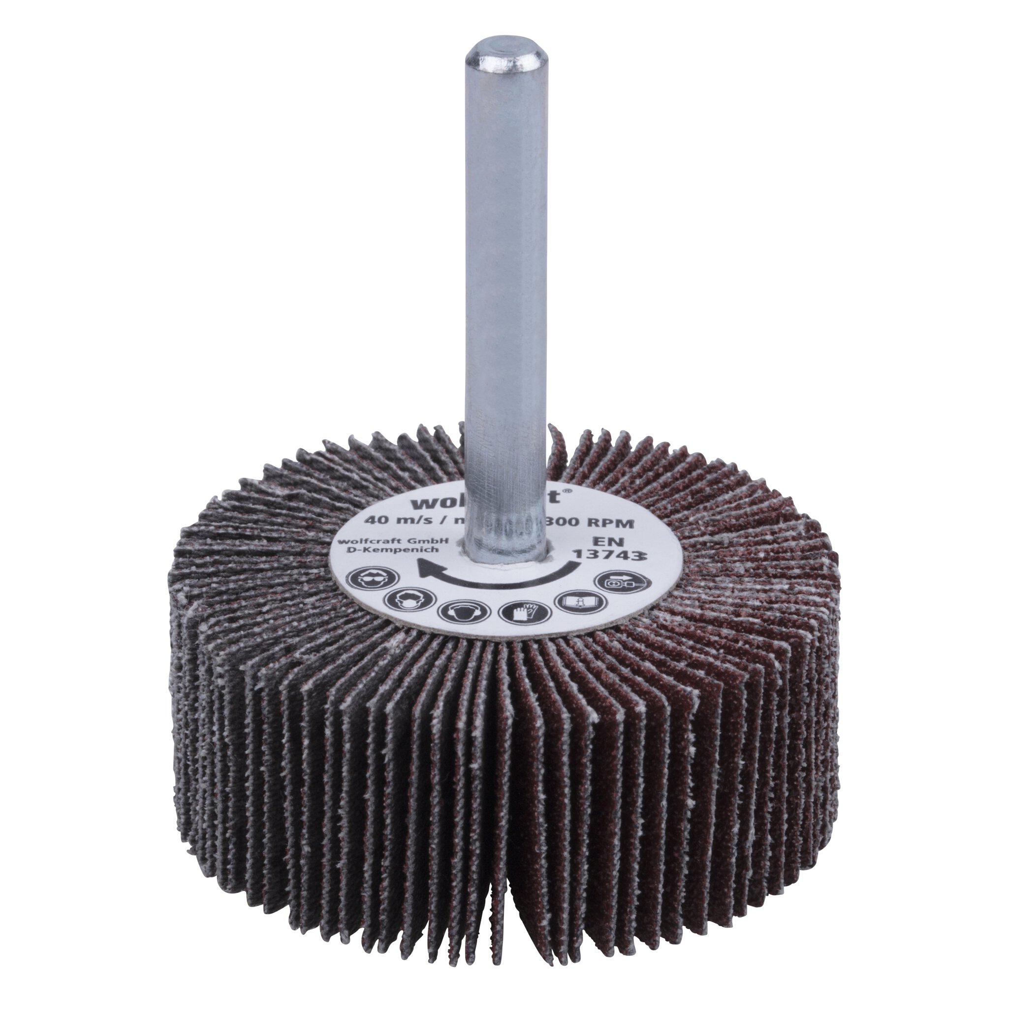 1 cepillo milhojas rectificador, vást. 6 mm, grano 80 ø50 x 20 mm