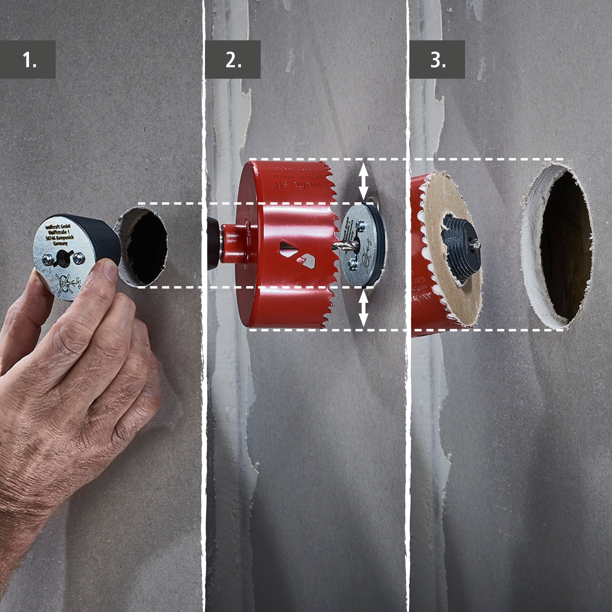 1 kit de guía para taladrar, Ø 35 - 70 mm