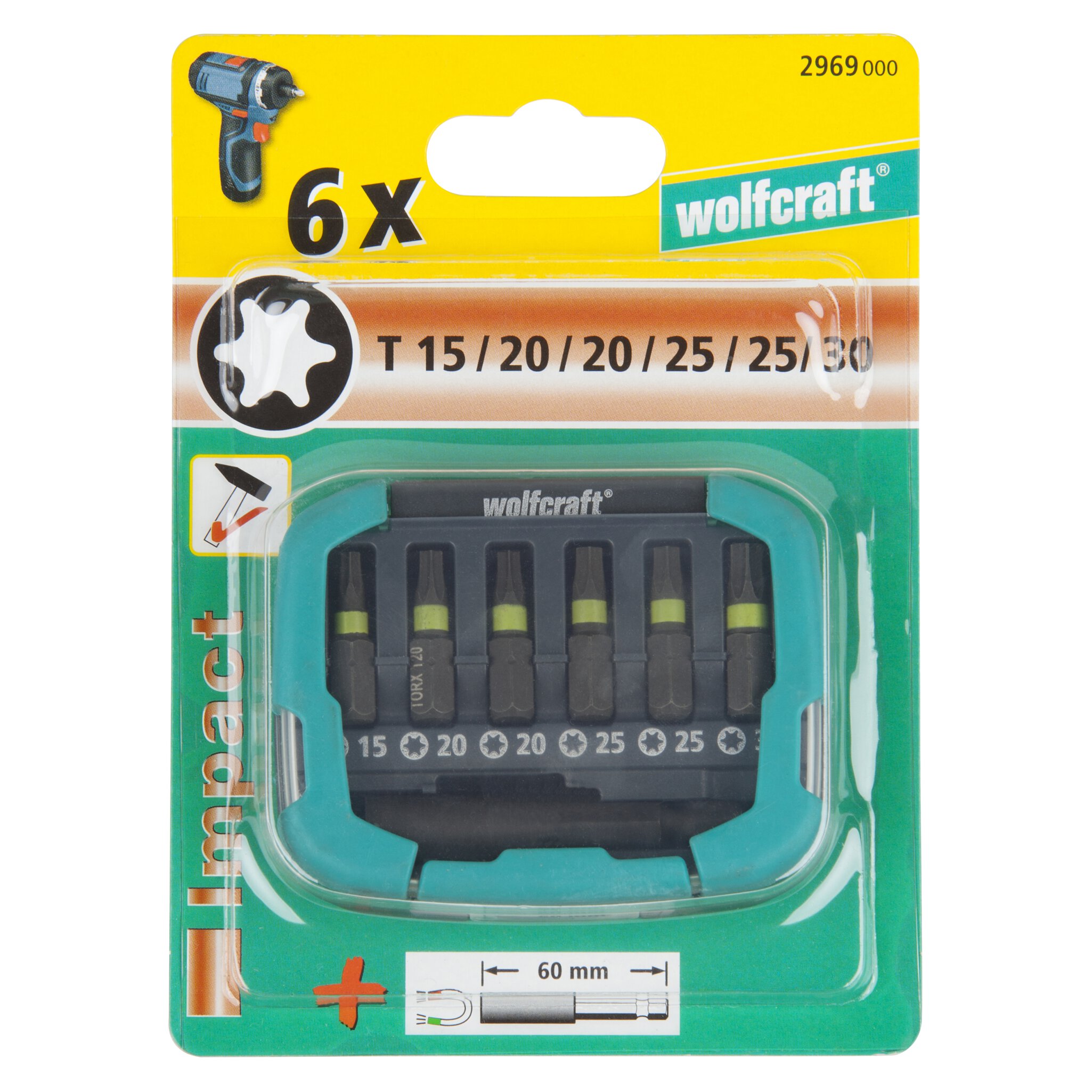 1 caja de puntas Impact, 7 piezas, Torx